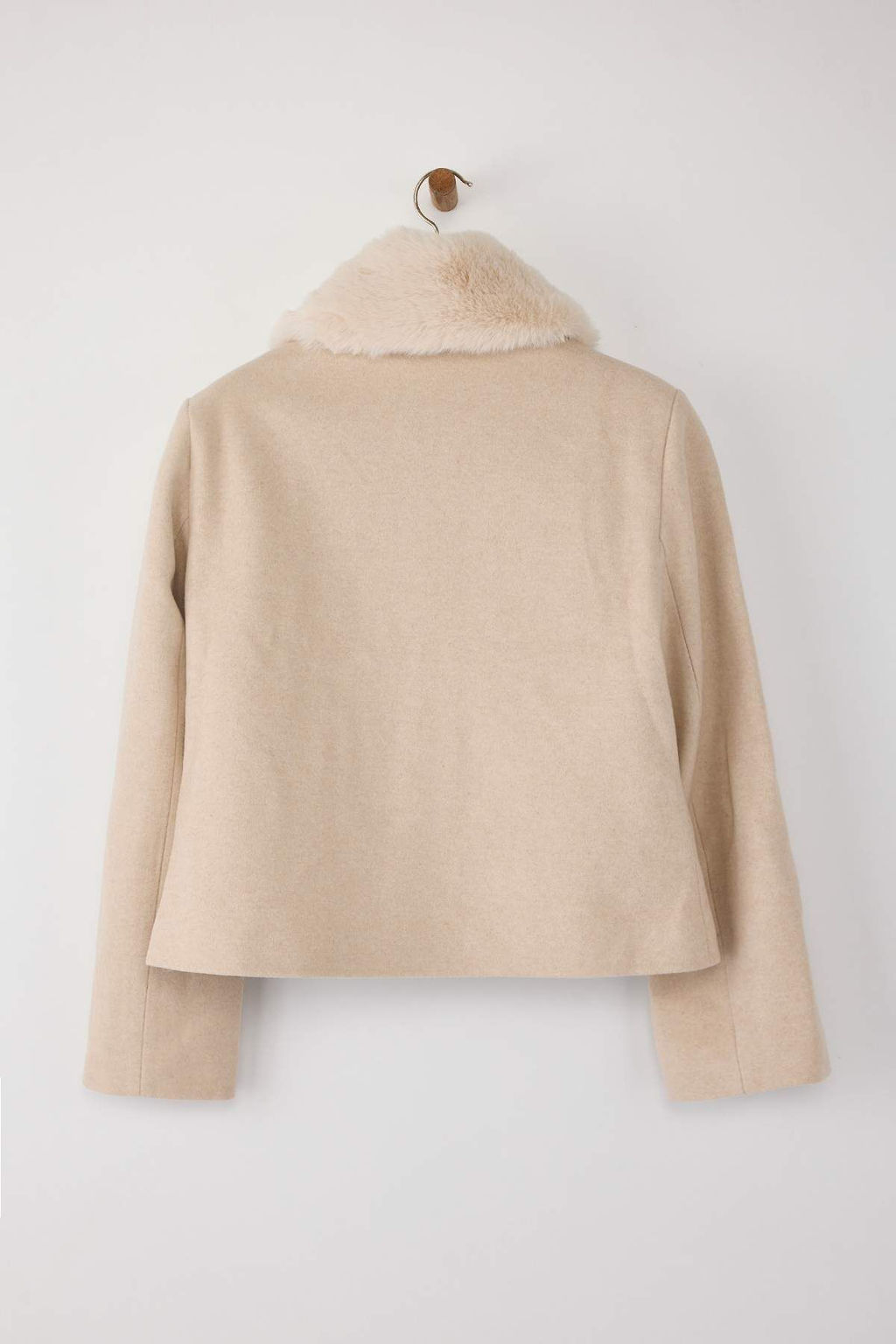 Ekru Regular Kal?p Yakas? Kurklu Kase Ceket Mont TWOAW26MO00131 - Trendyolmilla фото 8