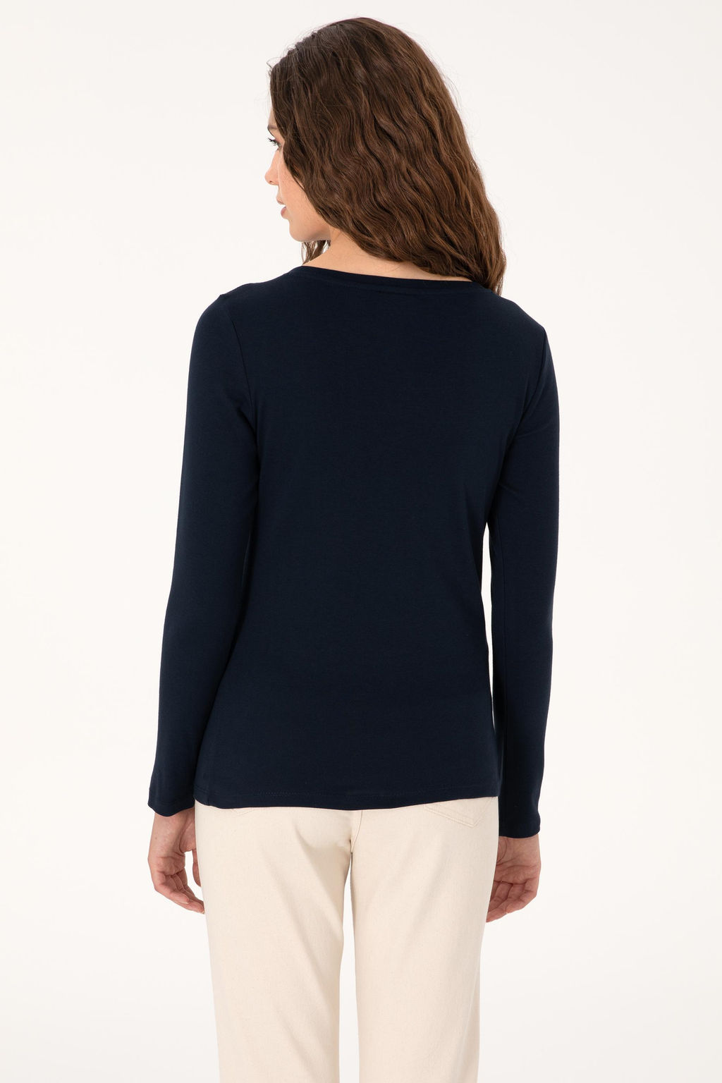 Kad_n Lacivert Basic Sweatshirt Sepette S_rpriz _ndirim - U.s. polo assn фото 5
