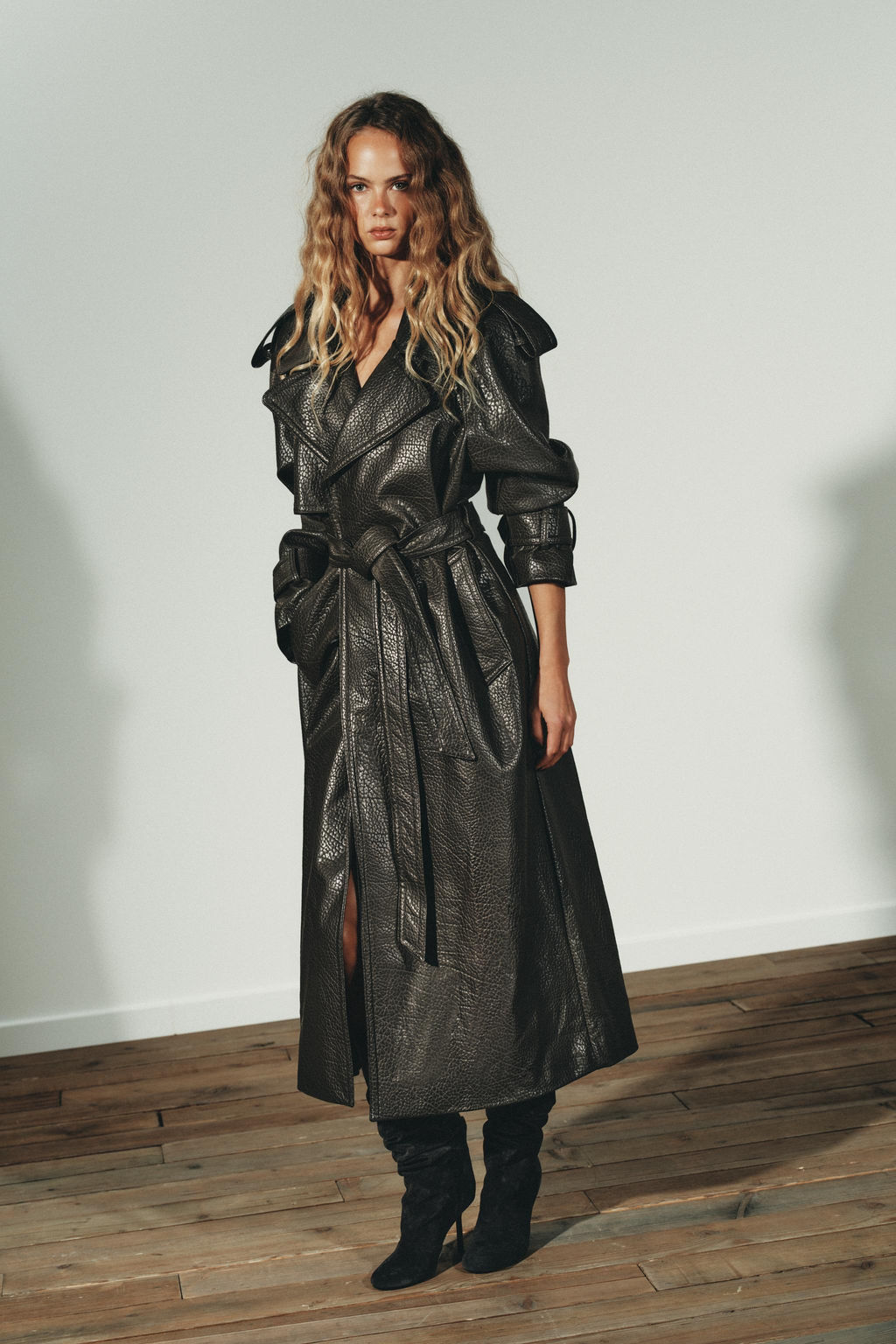 FAUX LEATHER COAT