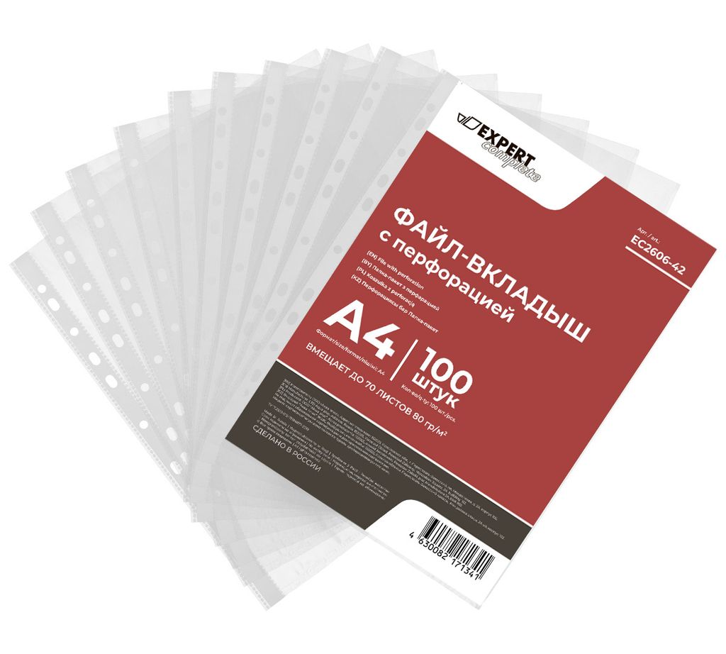 Expert Complete Classic Файл-вкладыш A4 100 шт. 35 мкм глянцевый прозрачный EC2606-42