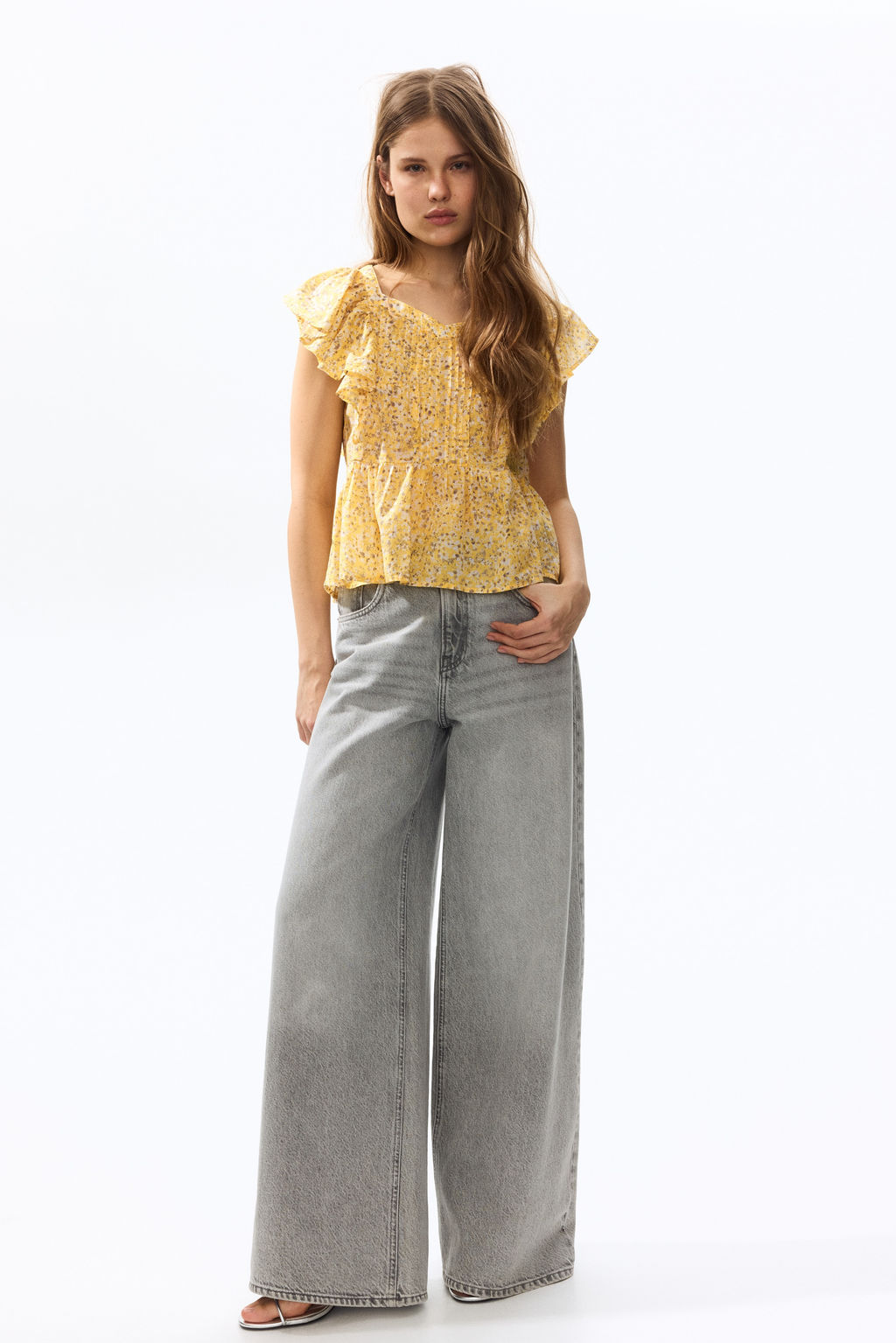 Frill-trimmed cotton top - H&m фото 8