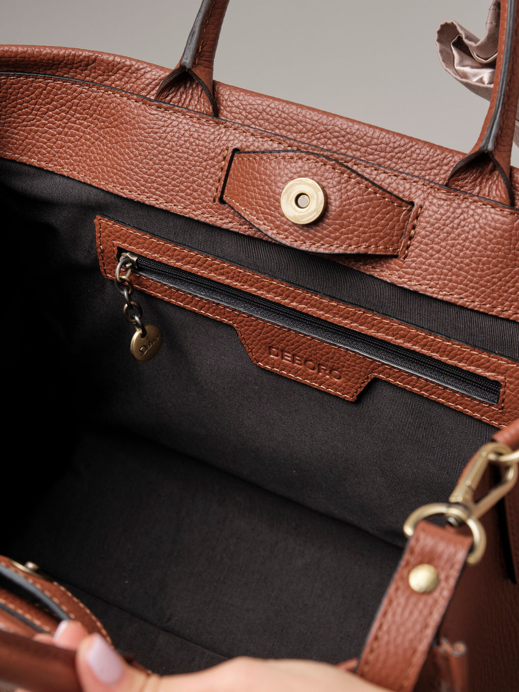 Сумка кожаная шоппер Deboro 30638 коппер