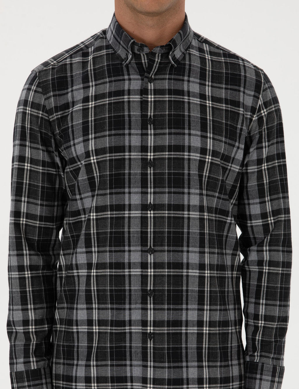 Siyah Ekose Regular Fit Uzun Kollu G_mlek - Pierre cardin фото 6