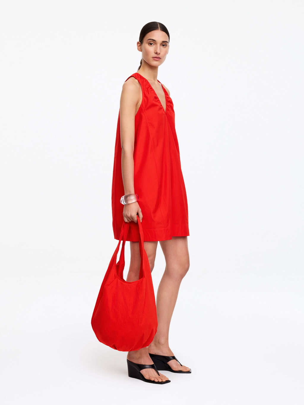 Vestido con escote de pico y fruncidos - H&m фото 7