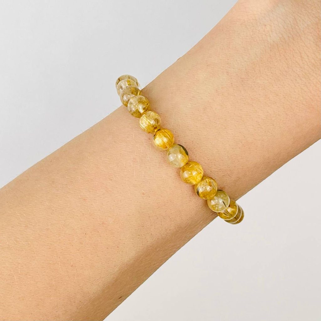 Браслет из Рутилового кварца с включением Титана 17,5 см