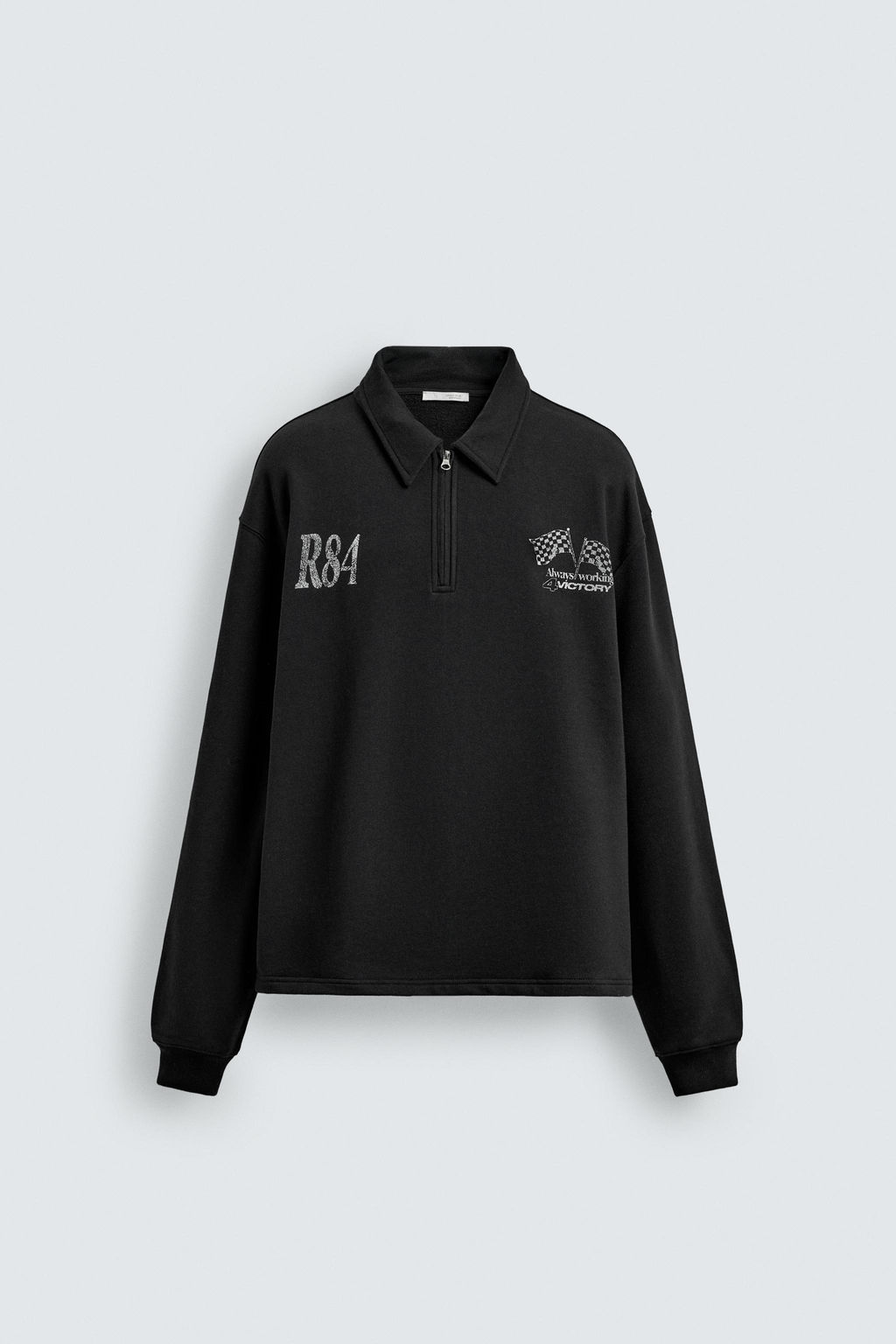 QUARTER-ZIP PRINTED SWEATSHIRT - Zara фото 7