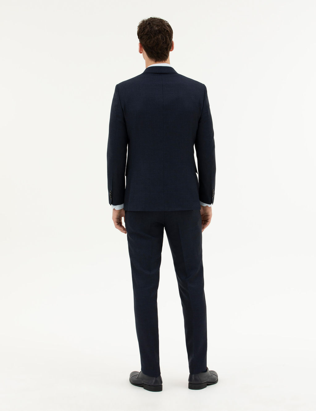 Lacivert Ex. Slim Fit Y_n Tak_m Elbise