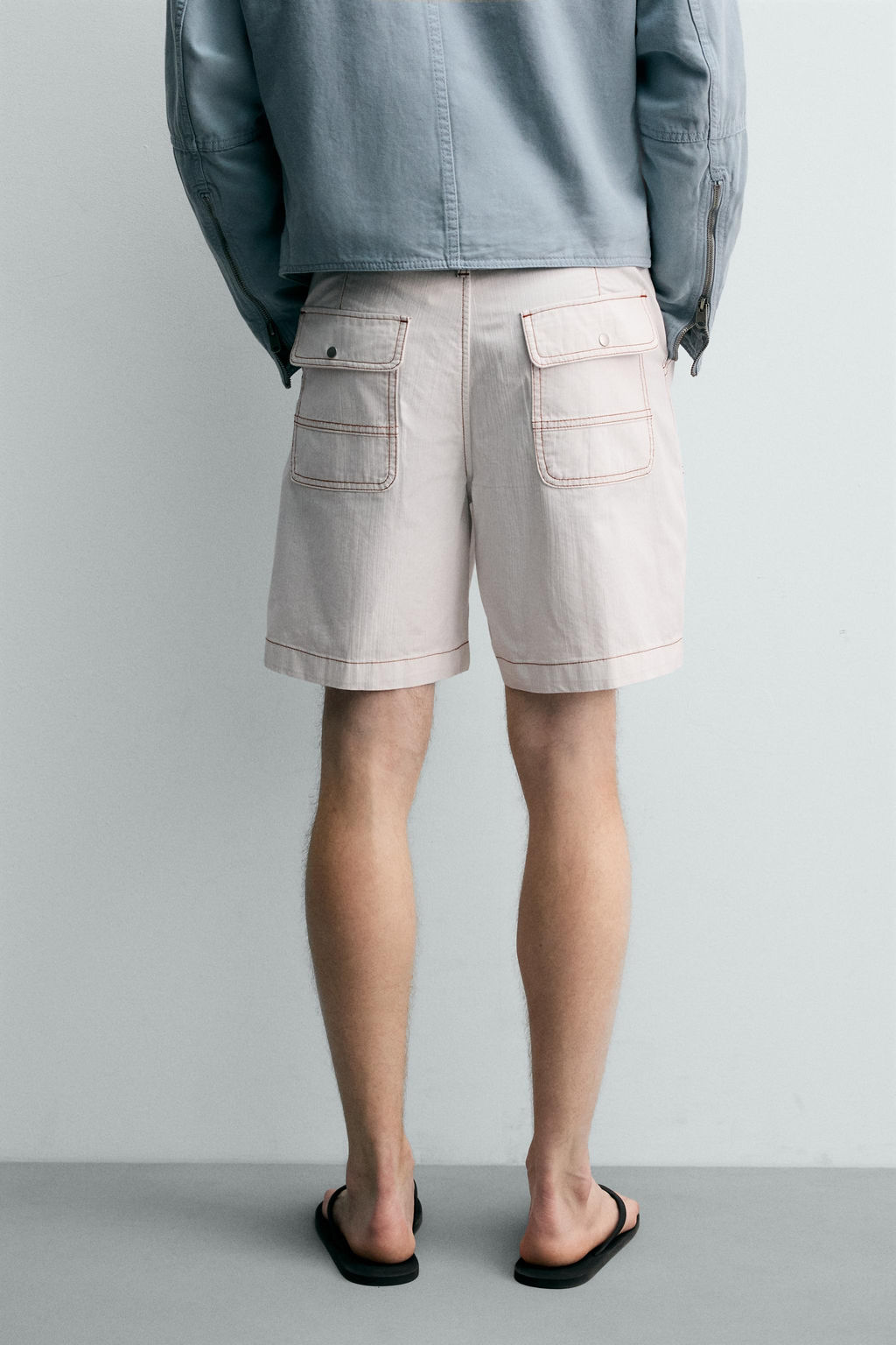 BERMUDA WIDE FIT PLIEGUES / Blanco roto - Zara фото 3
