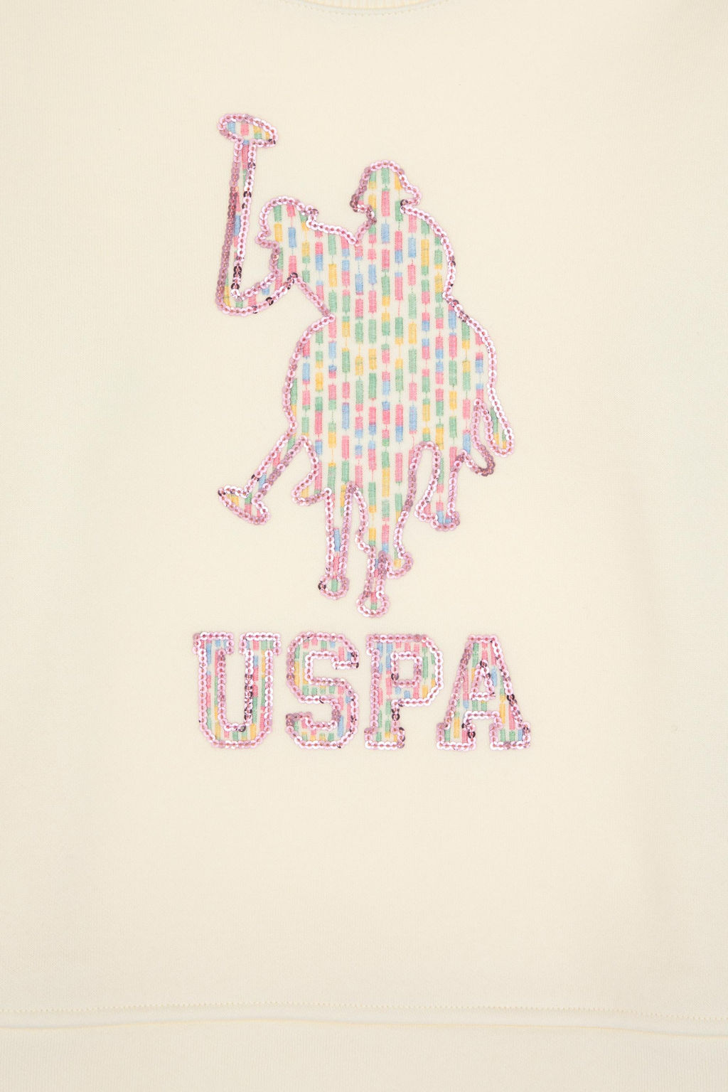 K_z _ocuk Krem Bisiklet Yaka Sweatshirt - U.s. polo assn фото 4