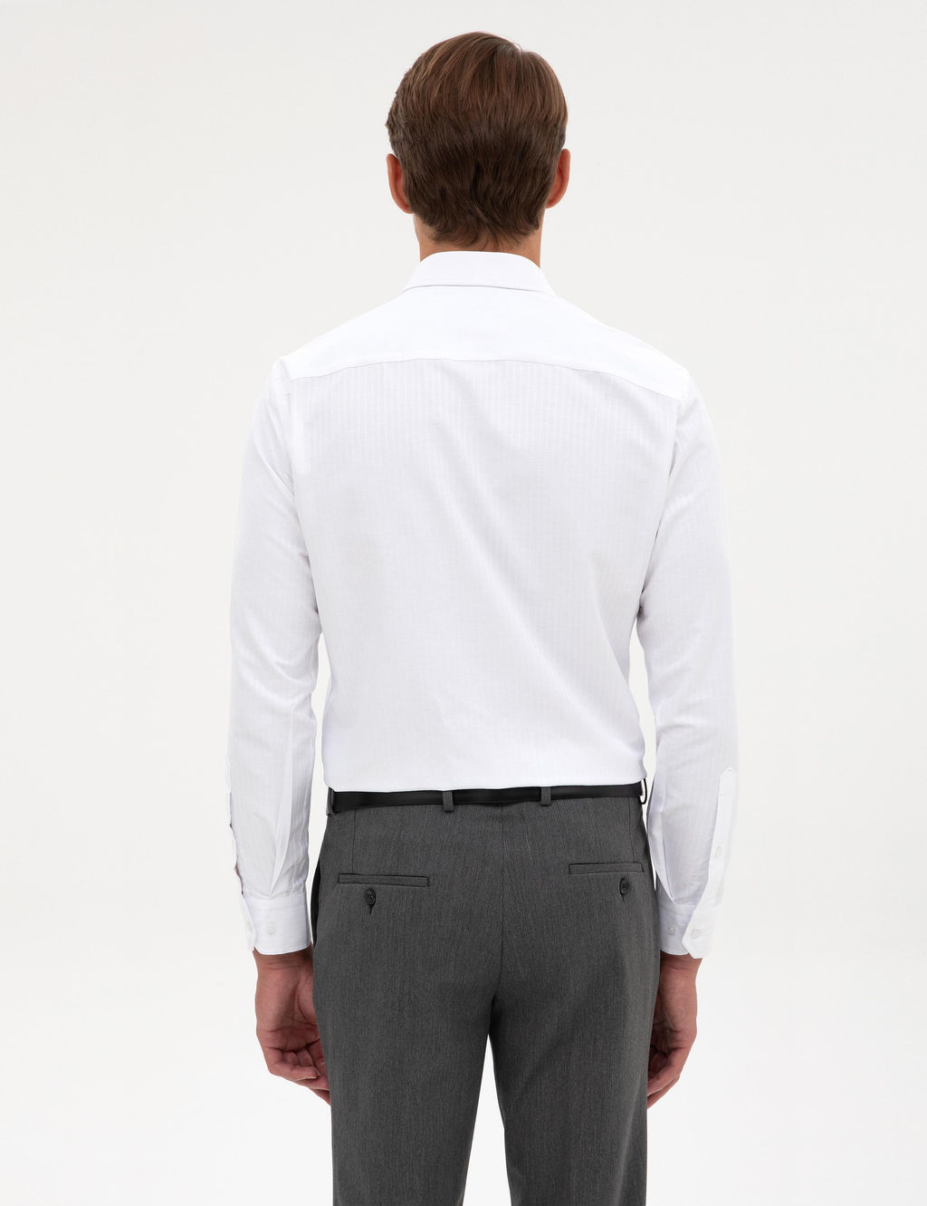 Beyaz Slim Fit Uzun Kollu G_mlek