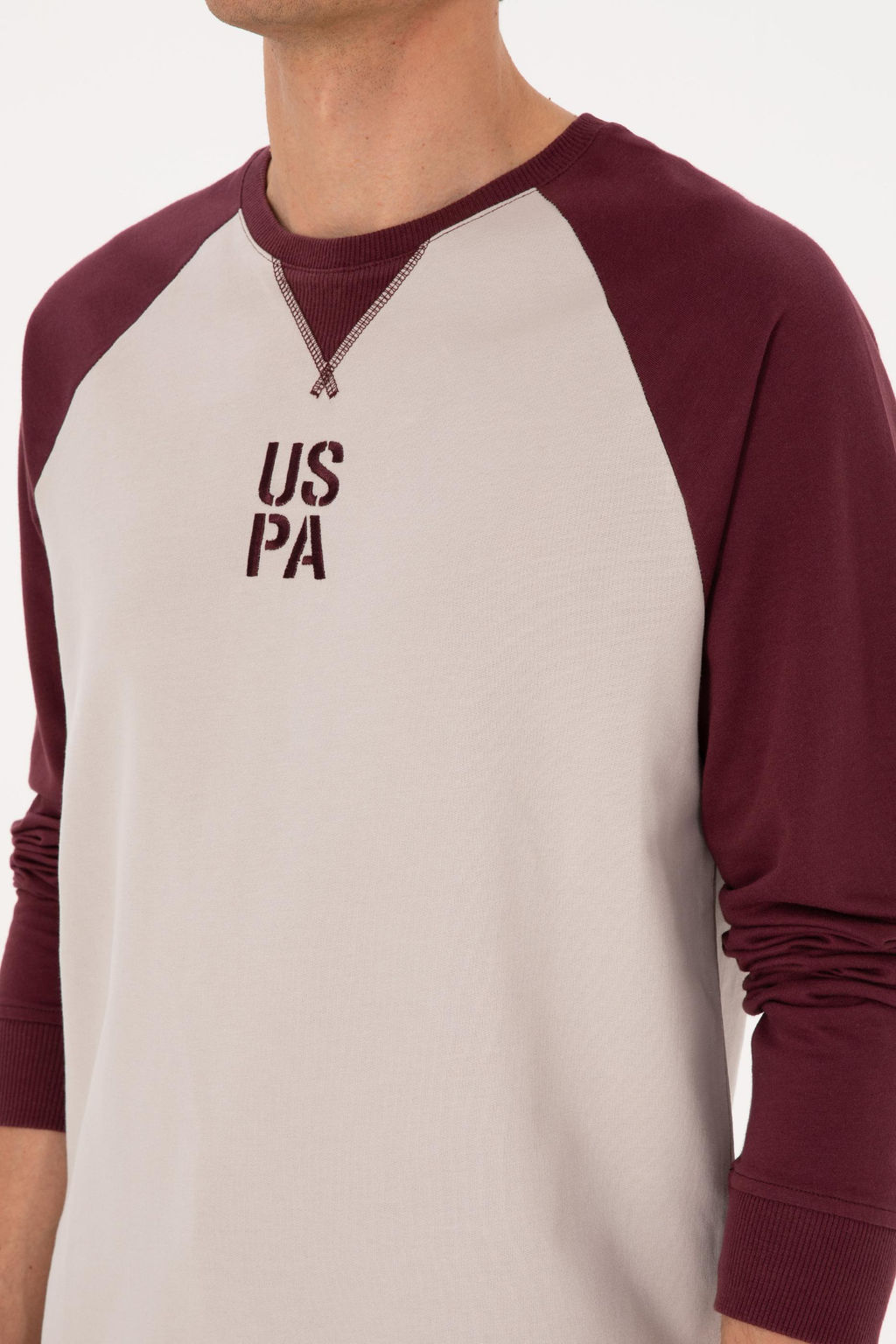 Erkek Bisiklet Yaka Regular Fit Bordo Sweatshirt - U.s. polo assn фото 7