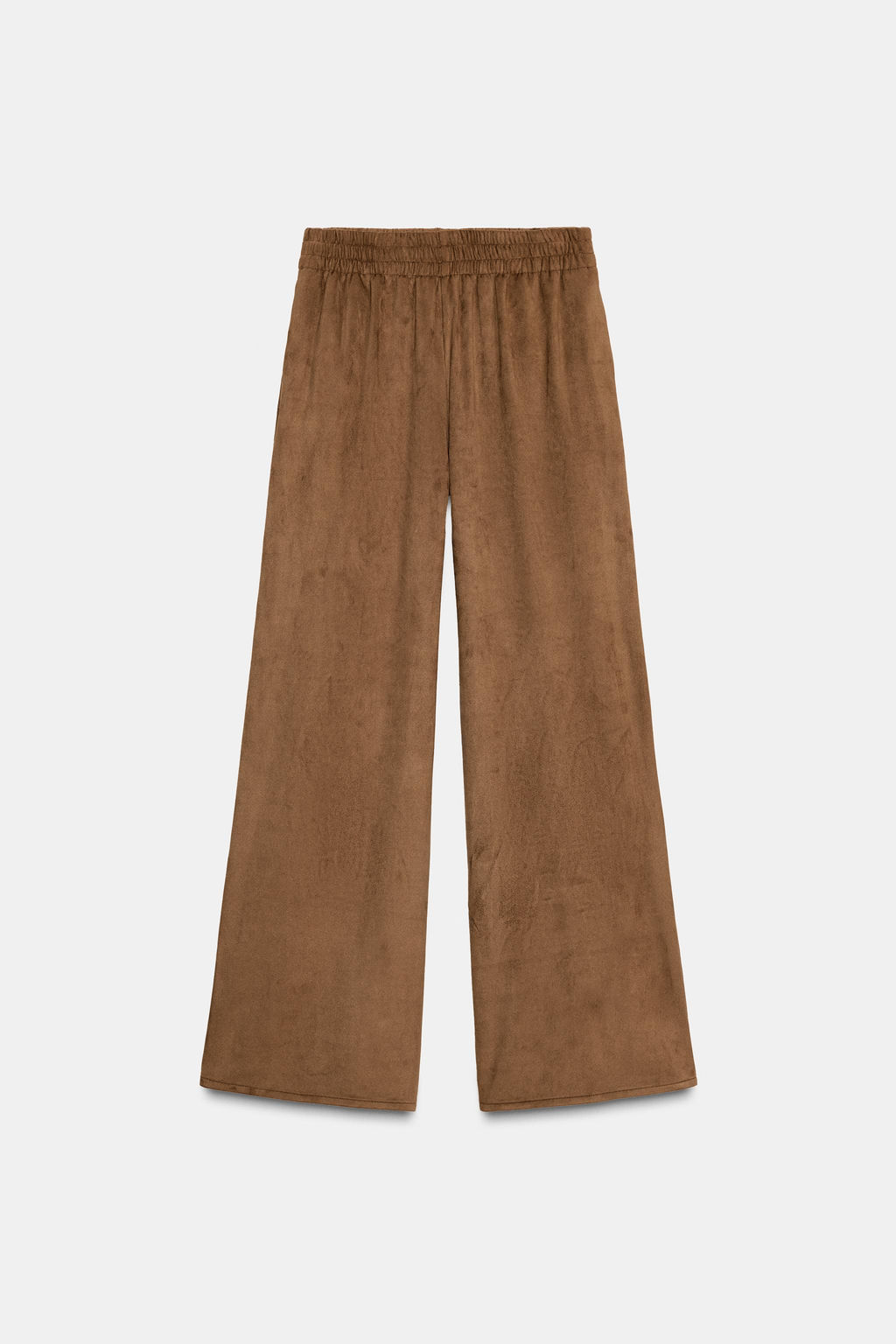 WIDE-LEG FAUX SUEDE TROUSERS - Zara фото 4