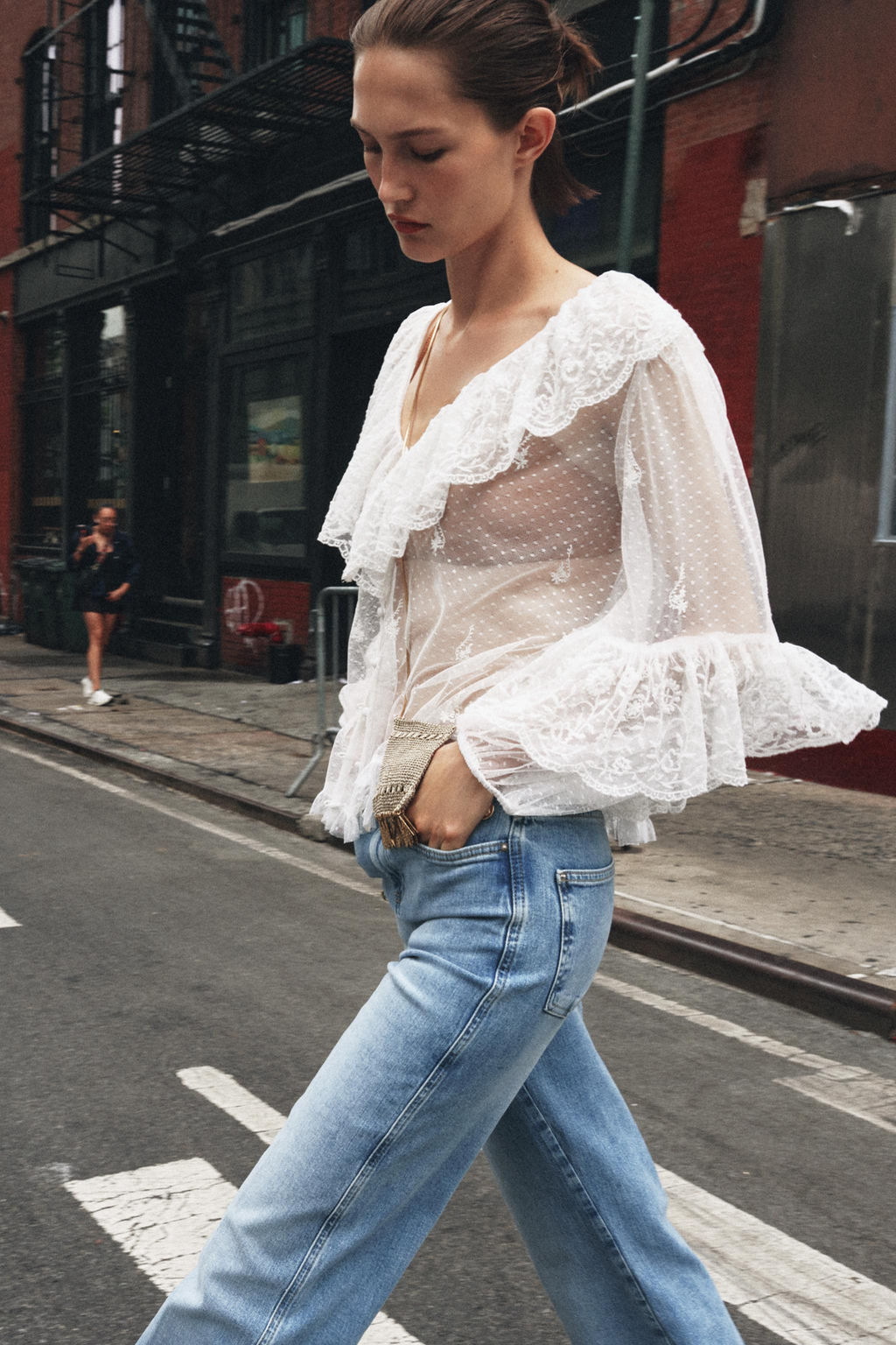 SEMI-SHEER ROMANTIC BLOUSE - Zara фото 13