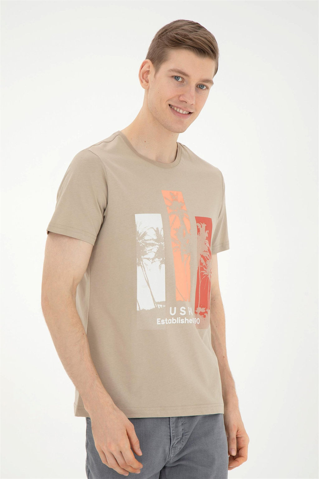 Мужская футболка светло-хаки - U.s. polo assn фото 3