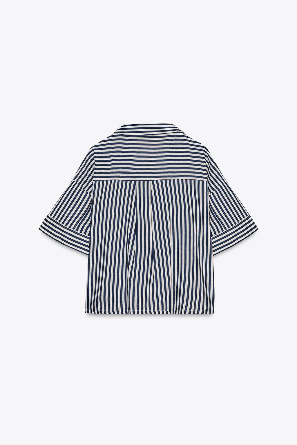 CROPPED LINEN BLEND SHIRT - Zara фото 31