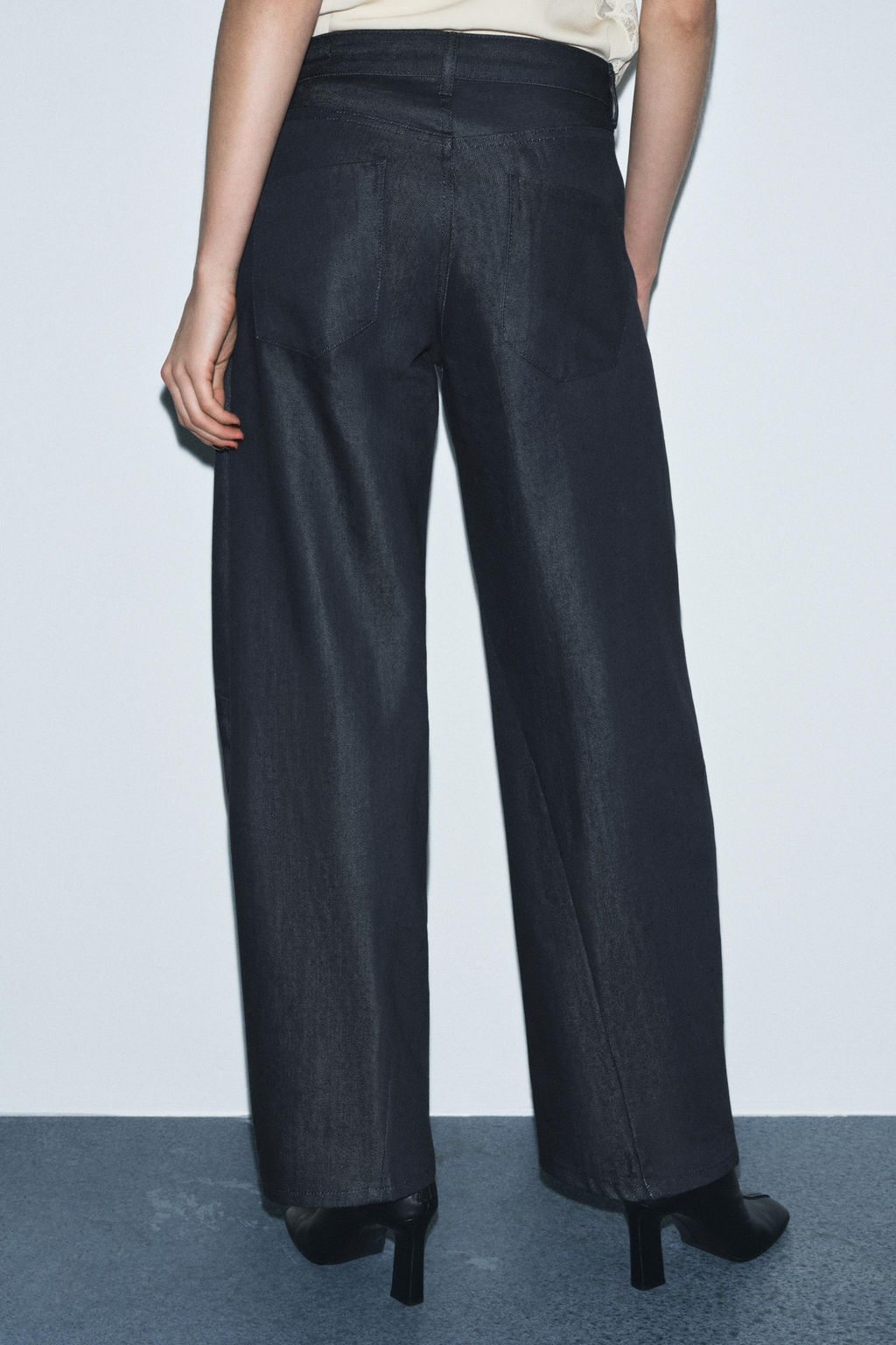ZW COLLECTION BALLOON DENIM TROUSERS - Zara фото 6