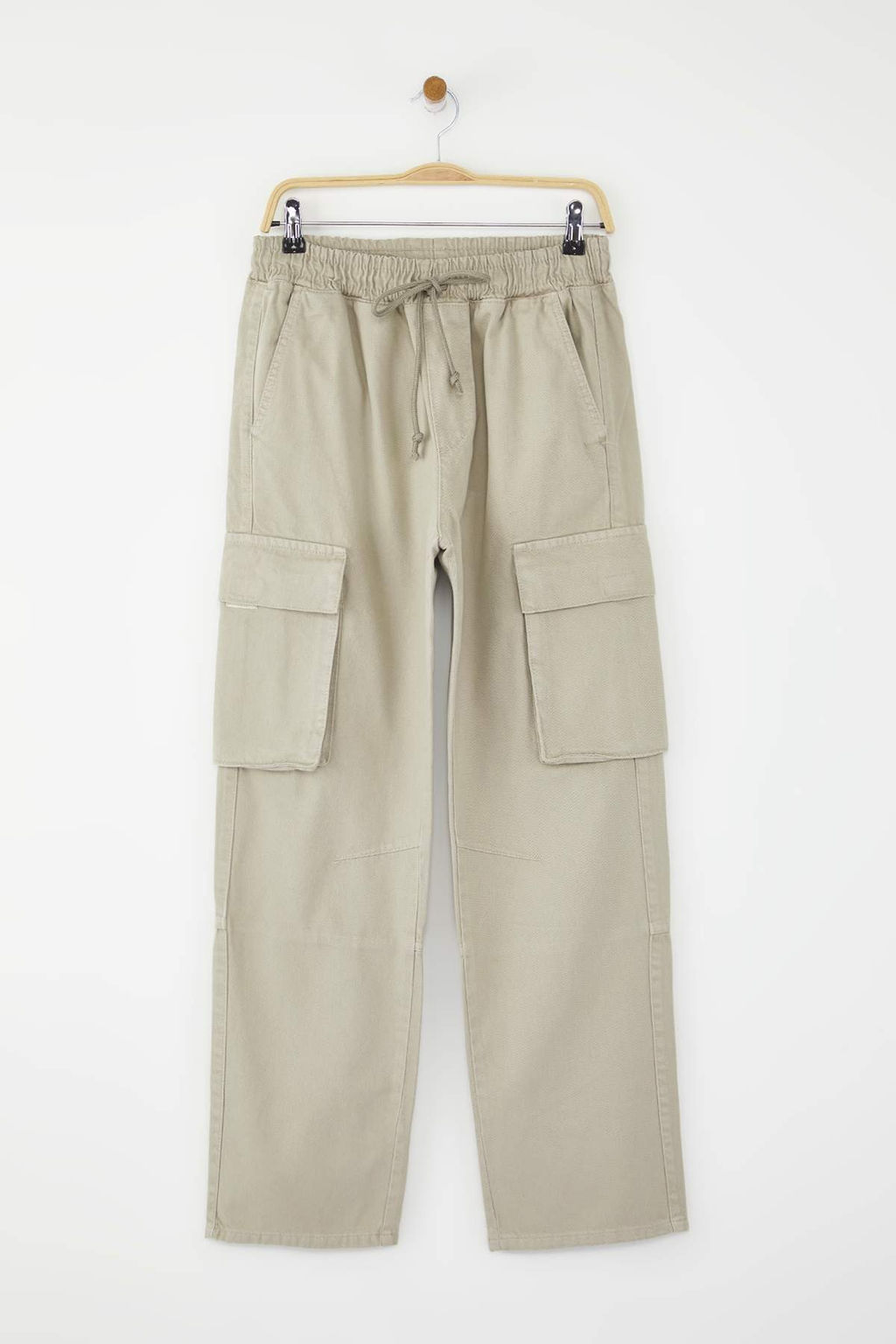 TRENDYOL MAN Ac?k Haki Unisex Regular Fit Lastikli Beli Baglamal? Kargo Cepli Pantolon TMNSS24PL00003 - Trendyolmilla фото 8