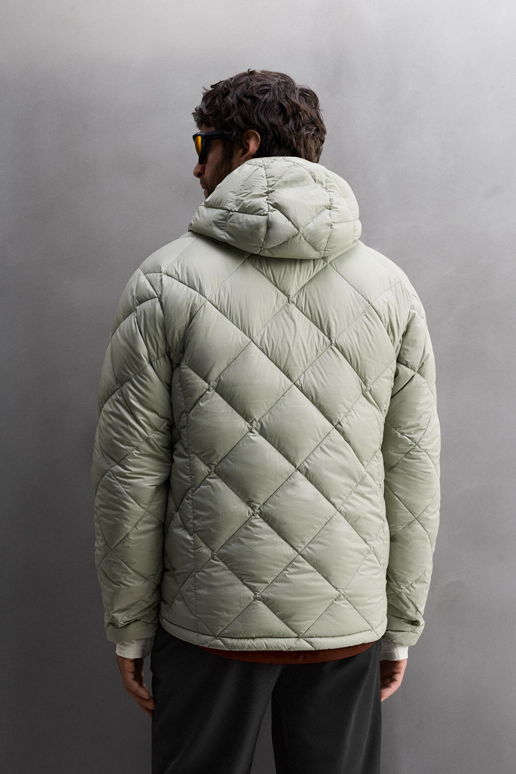 HOODED 100% FEATHER DOWN PUFFER JACKET