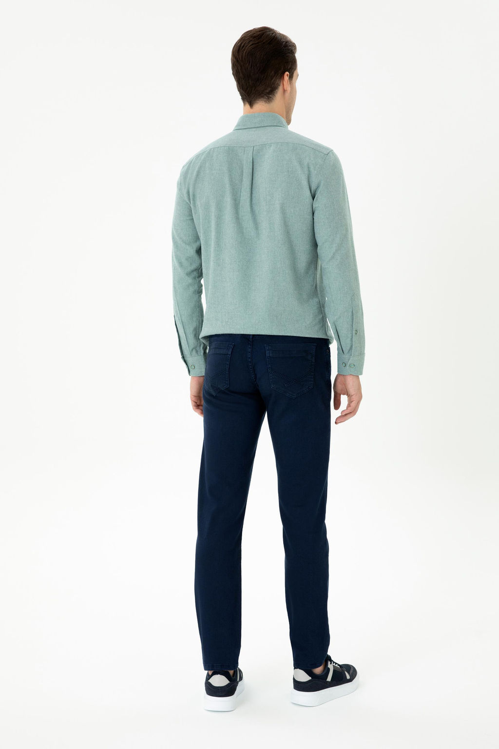 Erkek Slim Fit Lacivert Kanvas Pantolon