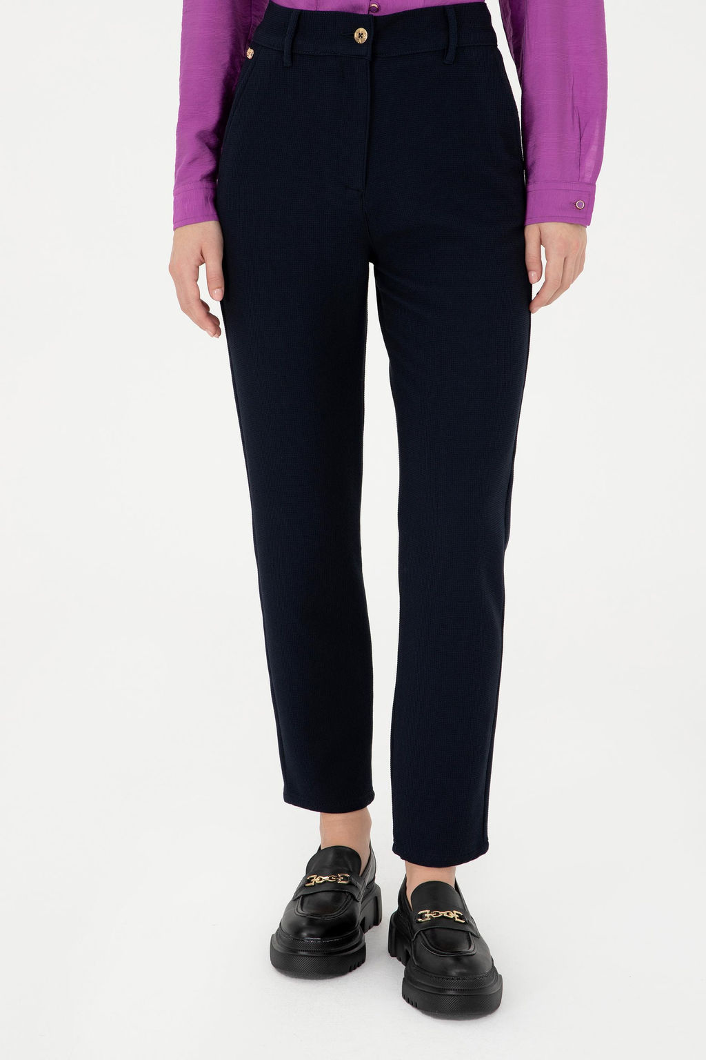 Женские темно-синие брюки из плотной ткани Неожиданная скидка в корзине - U.s. polo assn фото 2