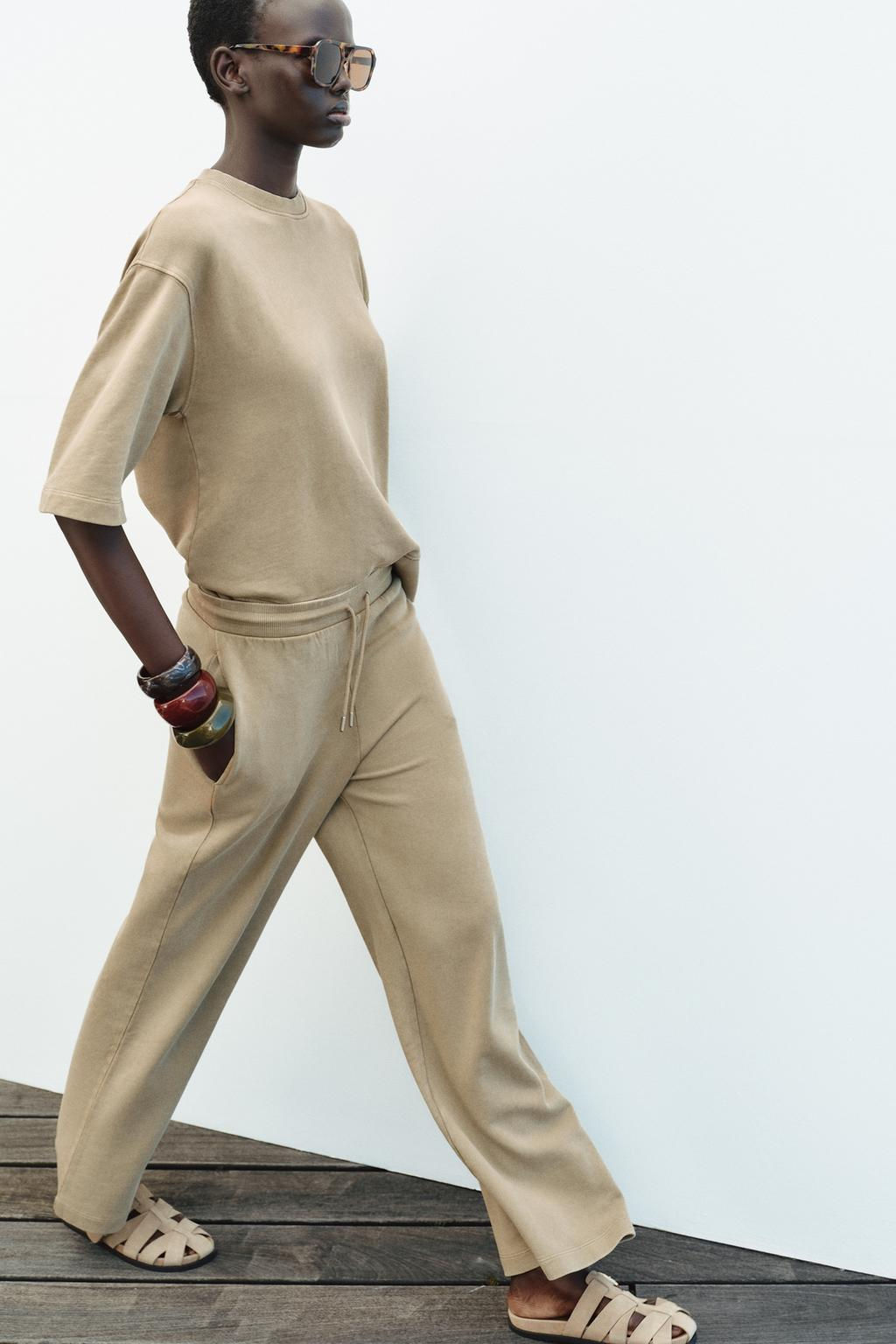 FADED WIDE-LEG TROUSERS - Zara фото 9
