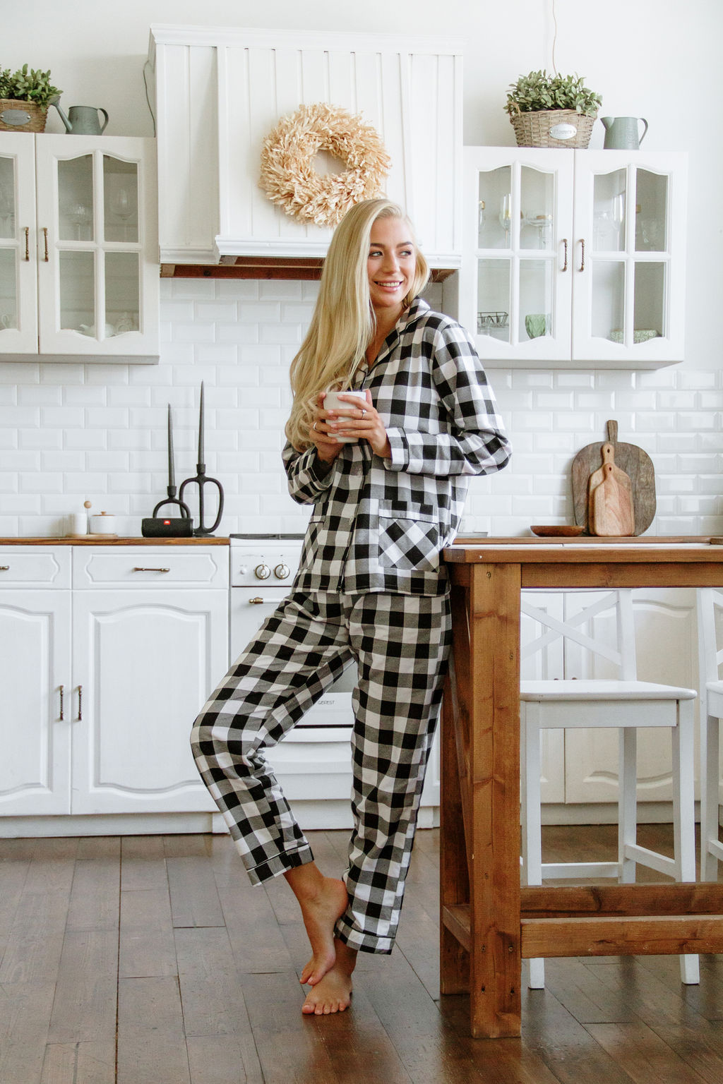 Женская пижама Черно-белая клеточка - Krumpy фото 3