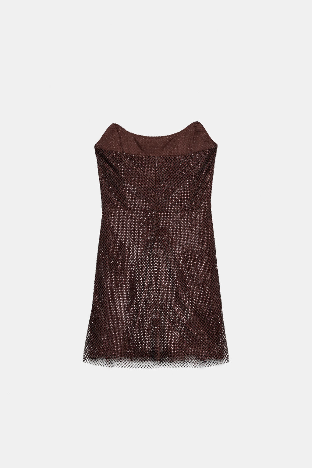 RED STRAPLESS SEQUIN DRESS - Zara фото 8