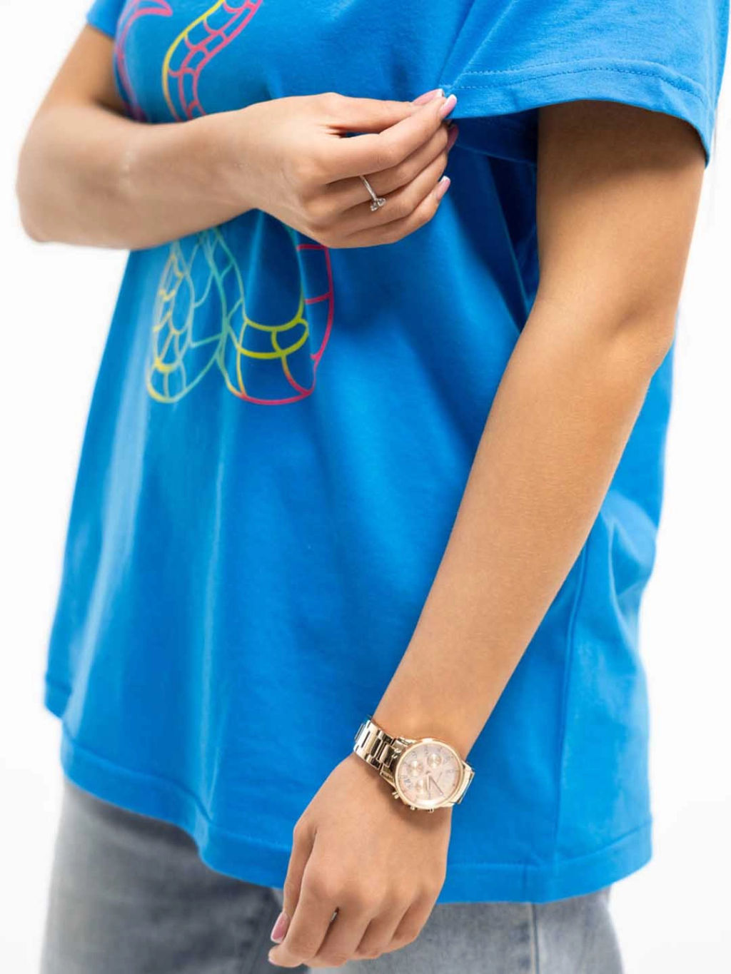 Футболка женская, цвет голубой