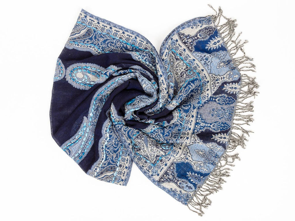 Палантин с вышивкой (шерсть 100%) № Тк903/148