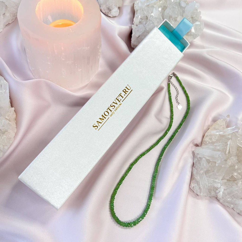 Бусы из зеленого Граната (Цаворит) - Радуга самоцветов фото 4