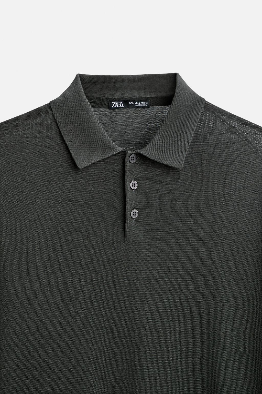 KNIT COTTON - SILK POLO SHIRT - Zara фото 17