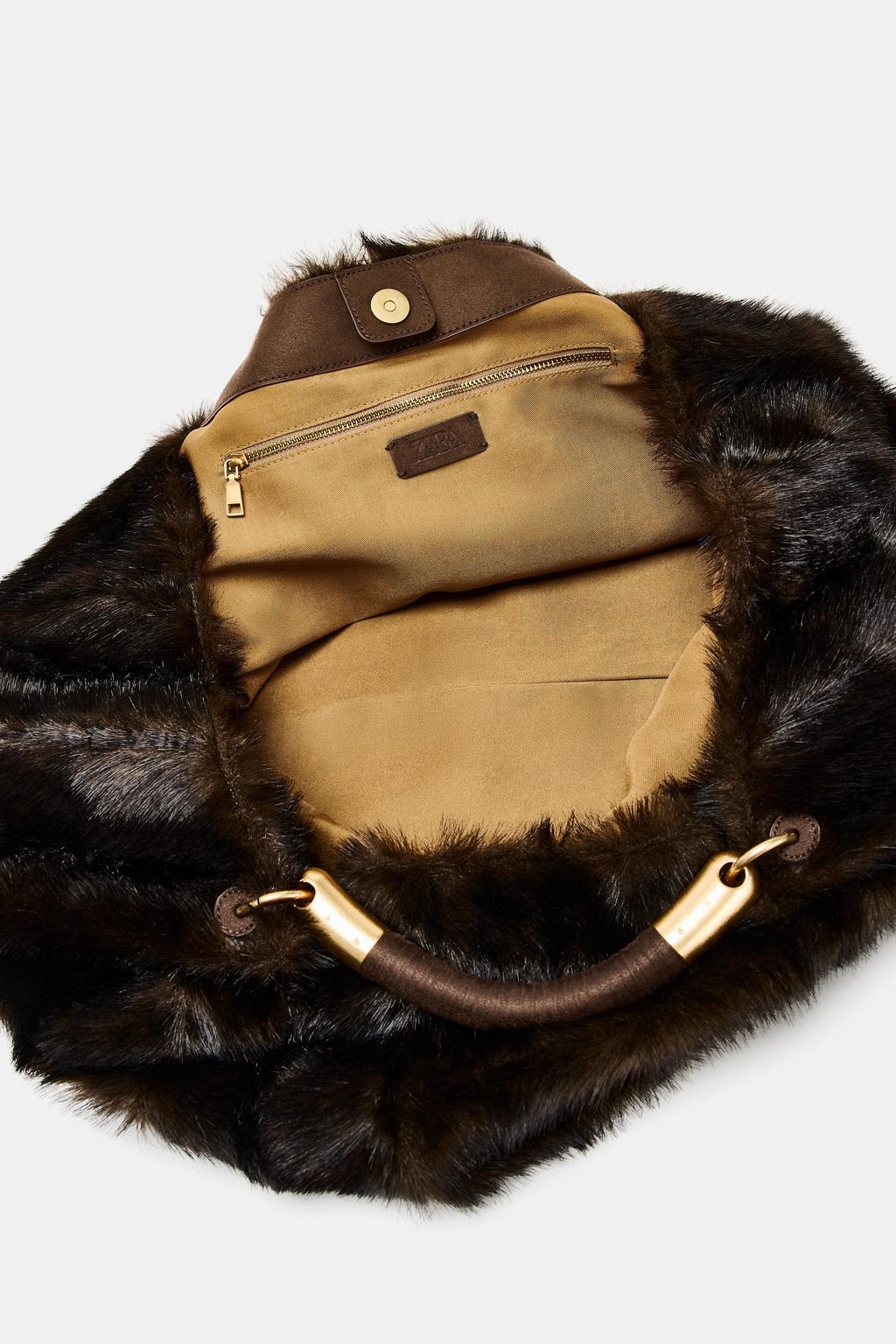 MAXI FAUX FUR BAG - Zara фото 12