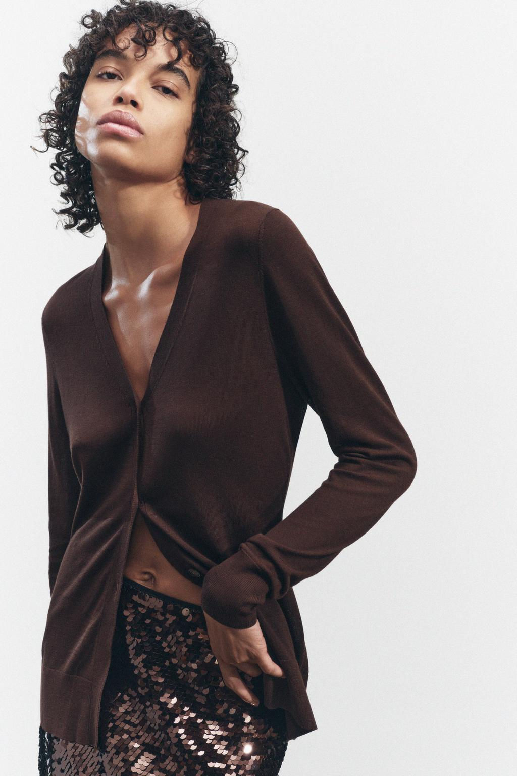 BUTTONED KNIT CARDIGAN - Zara фото 5