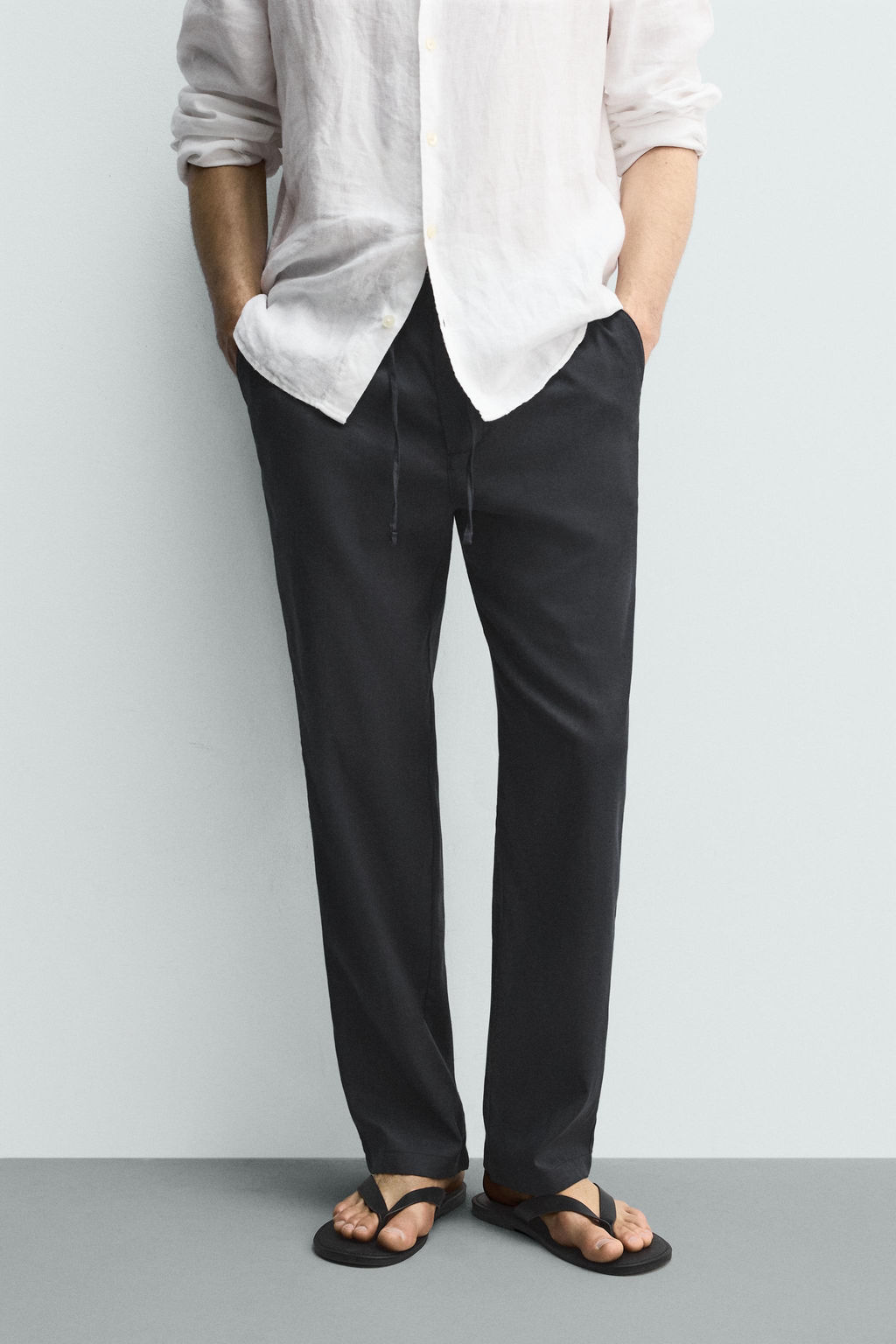 PANTAL?N RELAXED FIT ALGOD?N - LINO / Marr?n - Zara фото 2