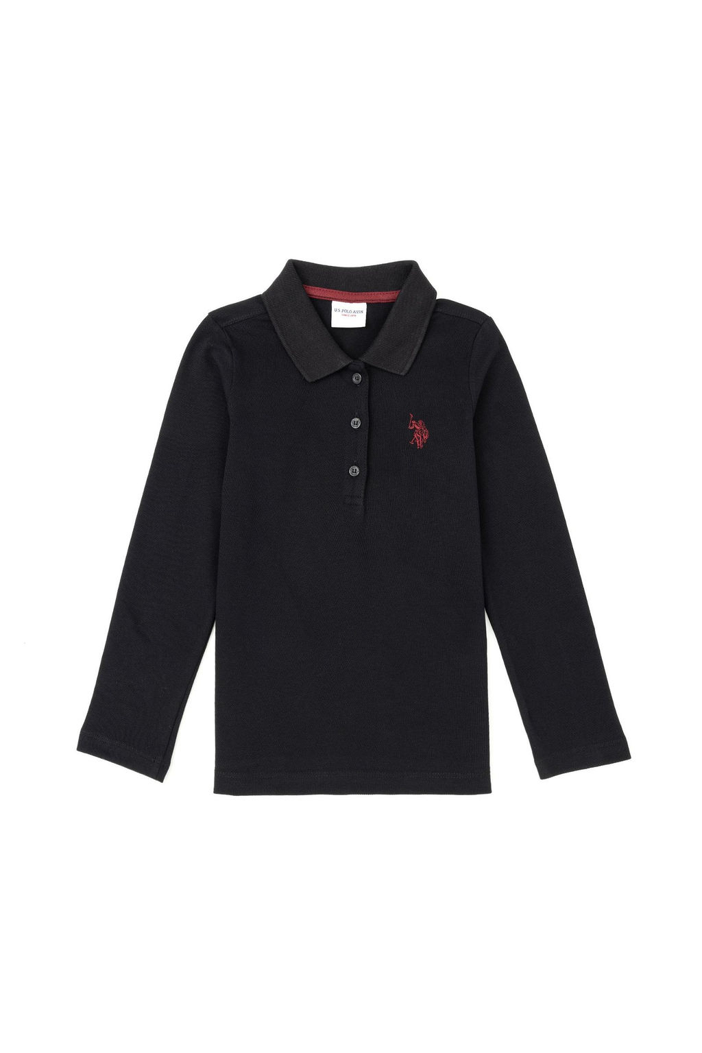 U. S. Polo Assn / Черный базовый свитшот с воротником-поло для девочек