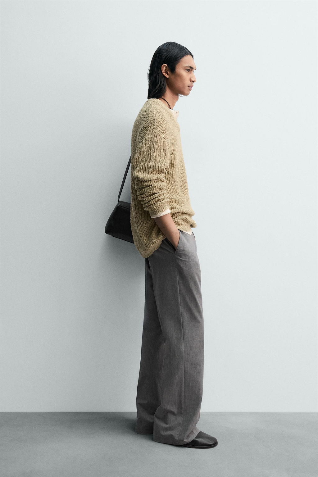 IRREGULAR TEXTURED V-NECK JUMPER - Zara фото 12