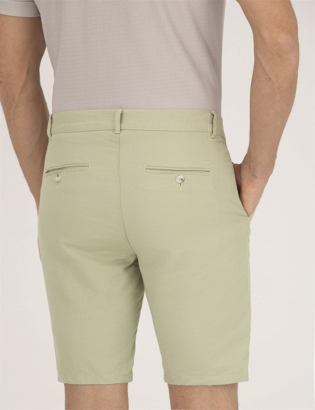 A__k Ye_il Slim Fit Keten Kar___ml_ Bermuda _ort - Pierre cardin фото 7