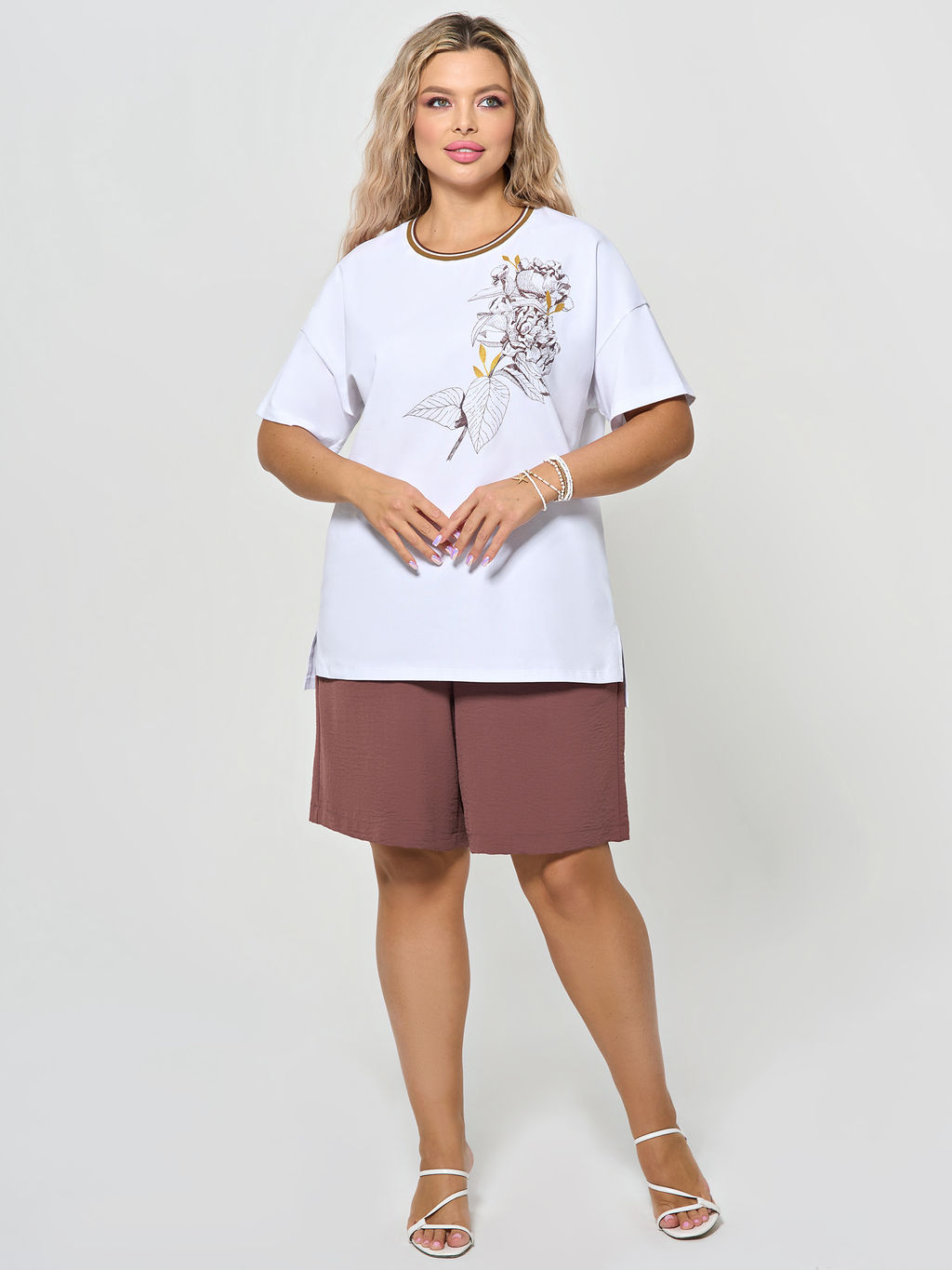 Футболка 0087-18 белый мрамор - Dora фото 23