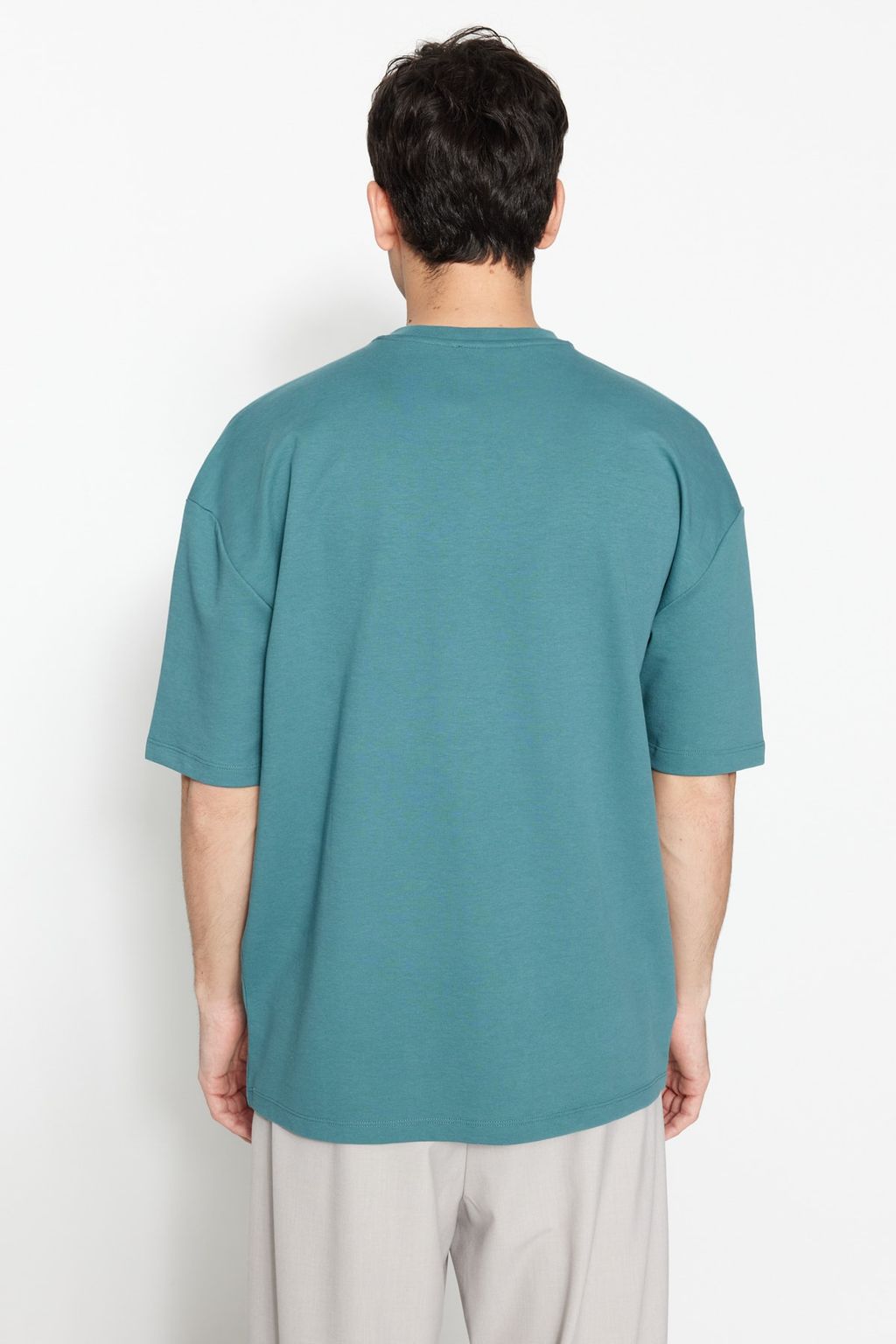 TRENDYOL MAN Oversize/Genis Kesim Bisiklet Yaka K?sa Kol Yaz? Bask?l? Pamuklu Kal?n T-Shirt TMNSS23TS00083 - Trendyolmilla фото 14