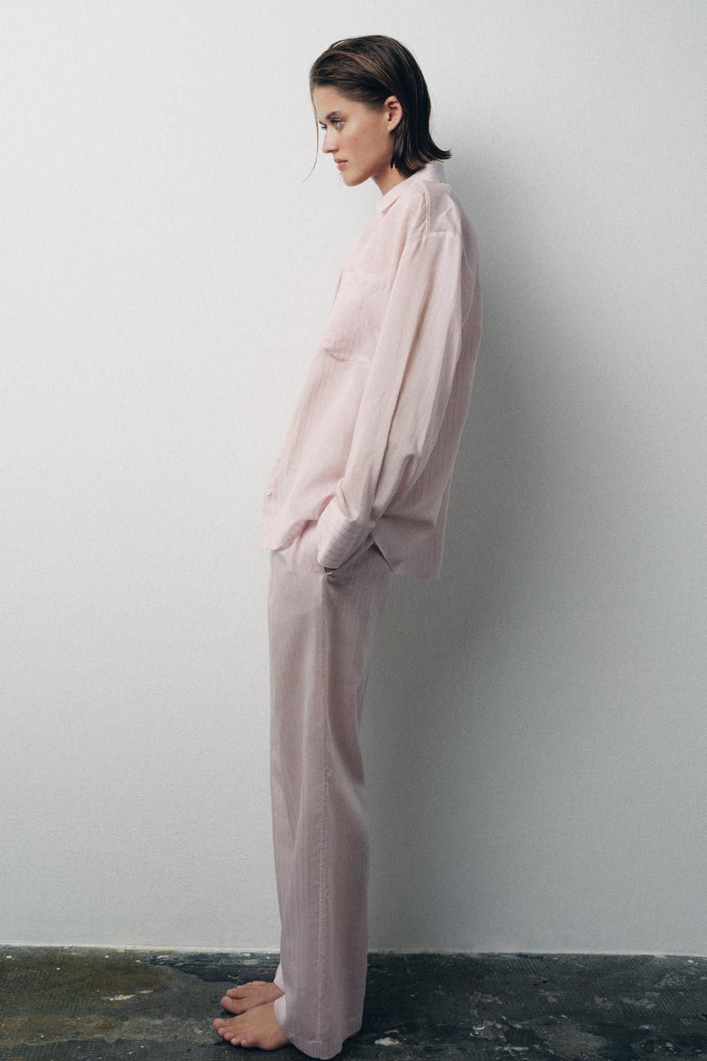 STRIPED PYJAMA SHIRT - Zara фото 4
