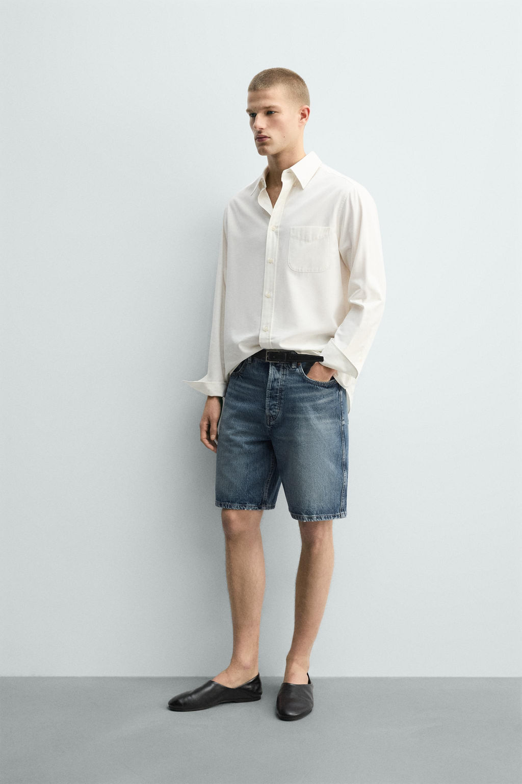 BERMUDA DENIM STRAIGHT FIT / Azul - Zara фото 4