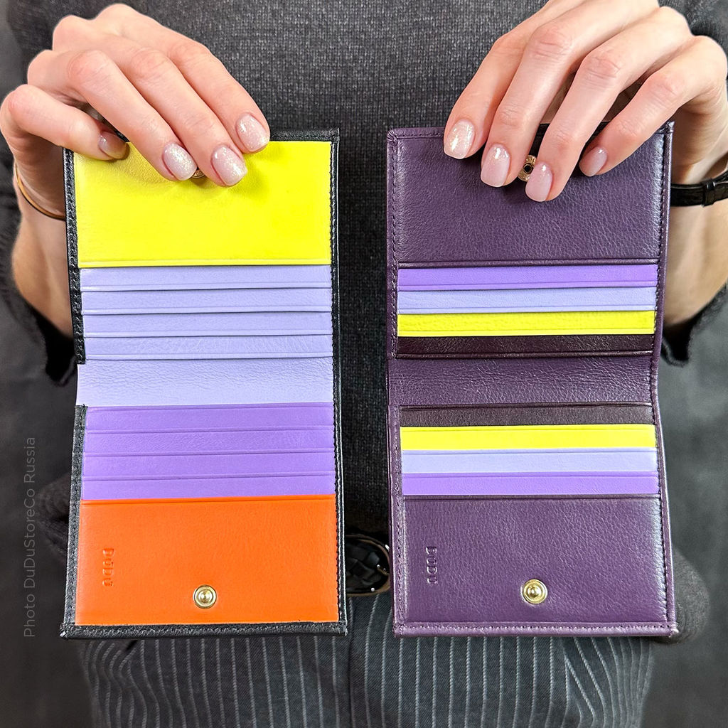 Итальянский кожаный кошелек DuDu серии Flavio | темно-фиолетовый - Dudubags фото 9