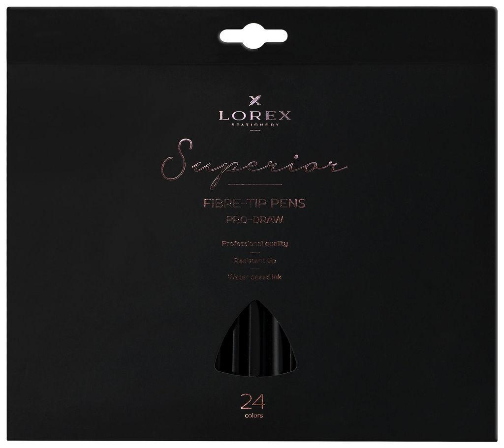 Фломастеры 24цв.LOREX PRO-DRAW SUPERIOR круглый корпус, картонная упаковка - 1000 деталей фото 2