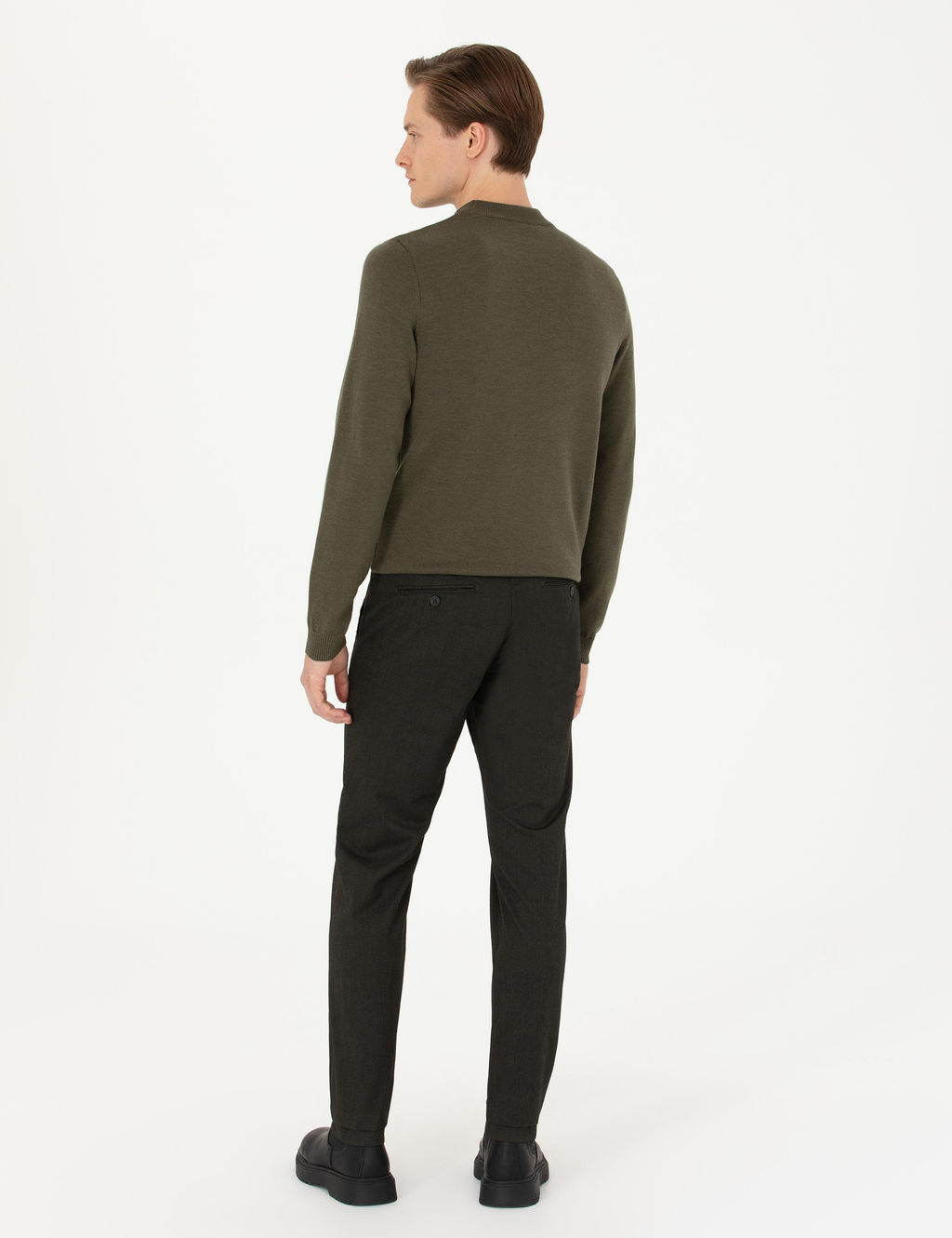 Узкие брюки из плотной ткани цвета хаки - Cacharel фото 4