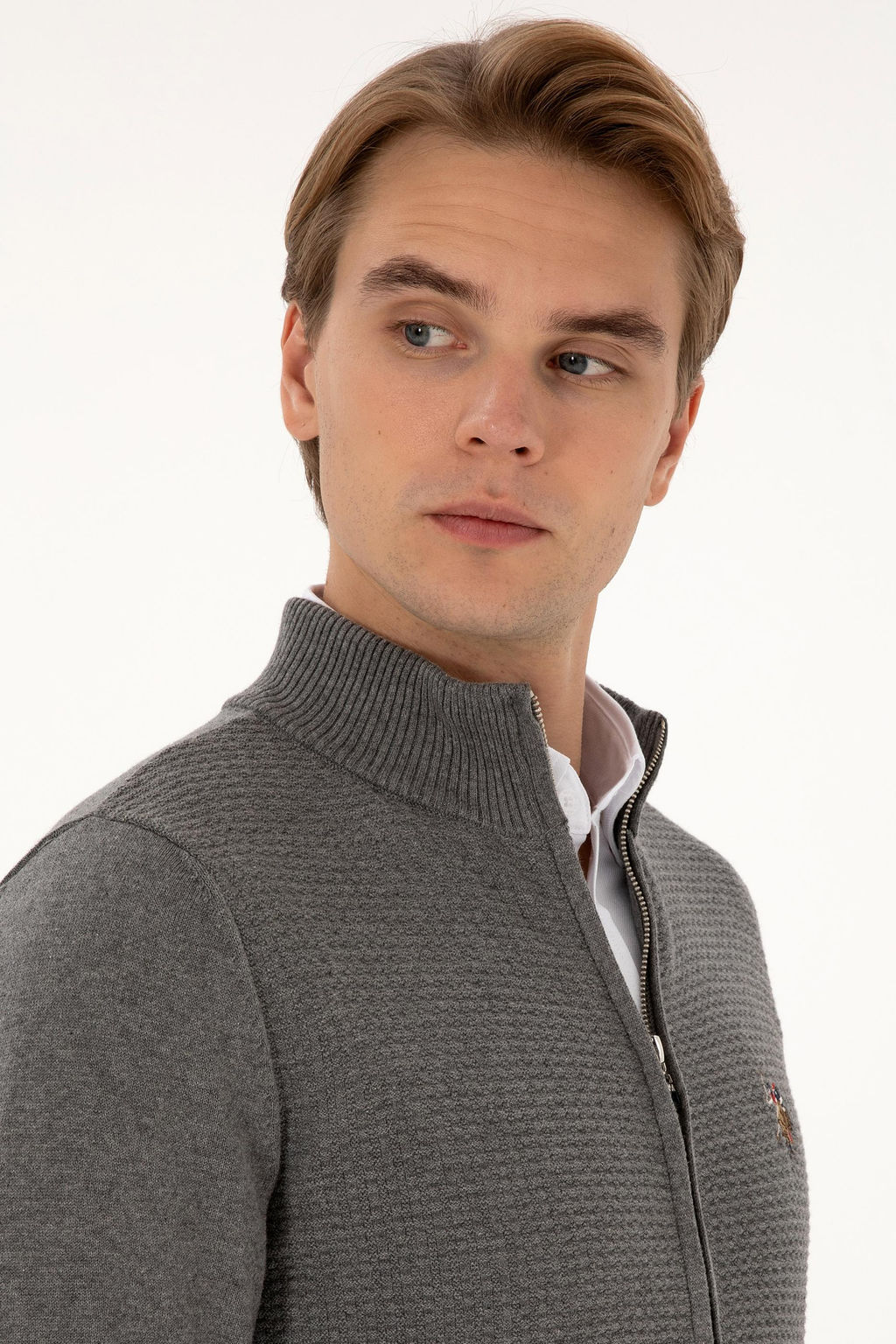 Erkek Gri Melanj Basic Triko H_rka Sepette S_rpriz _ndirim - U.s. polo assn фото 2