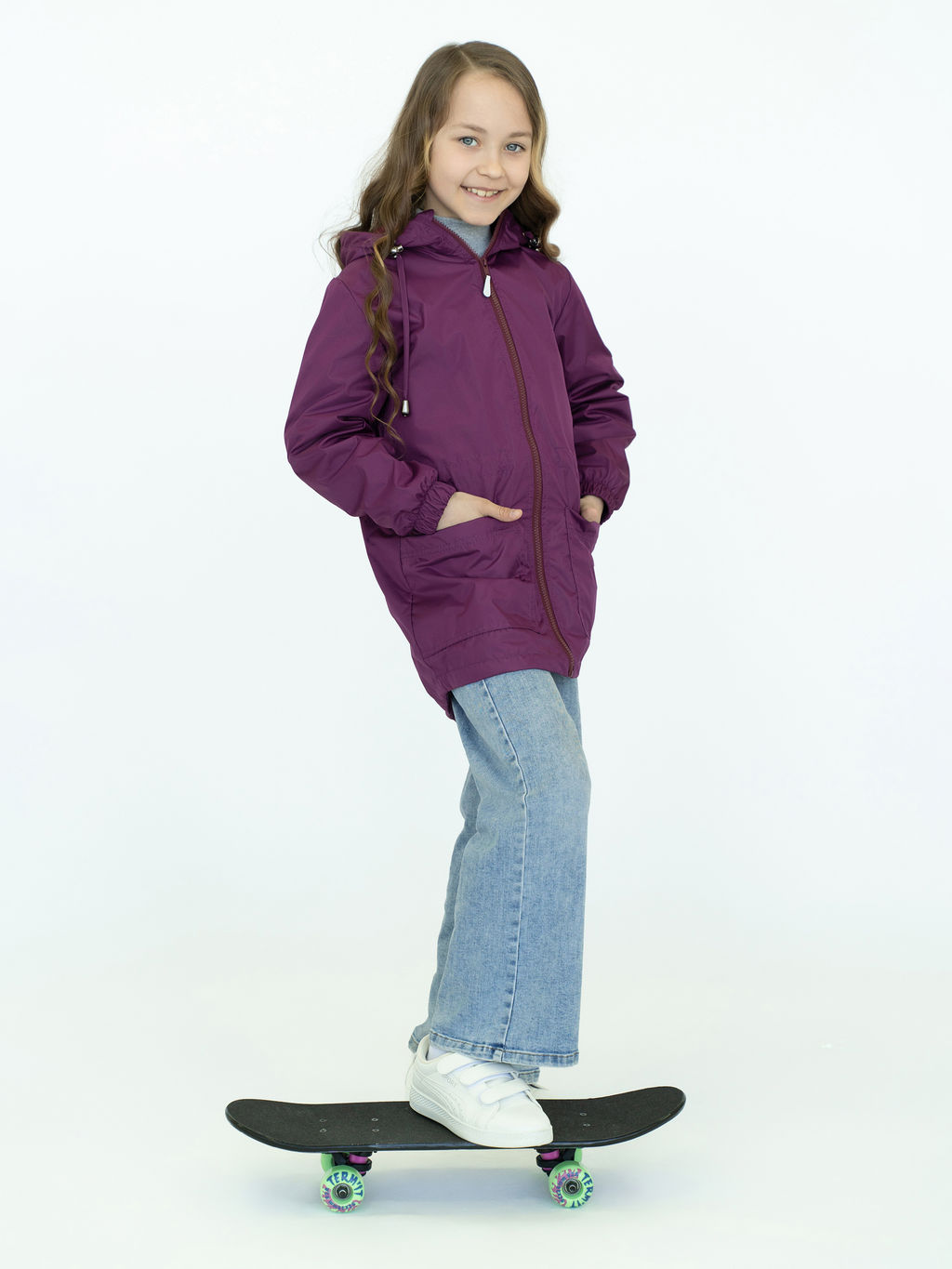 Ветровка детская для девочки пурпур