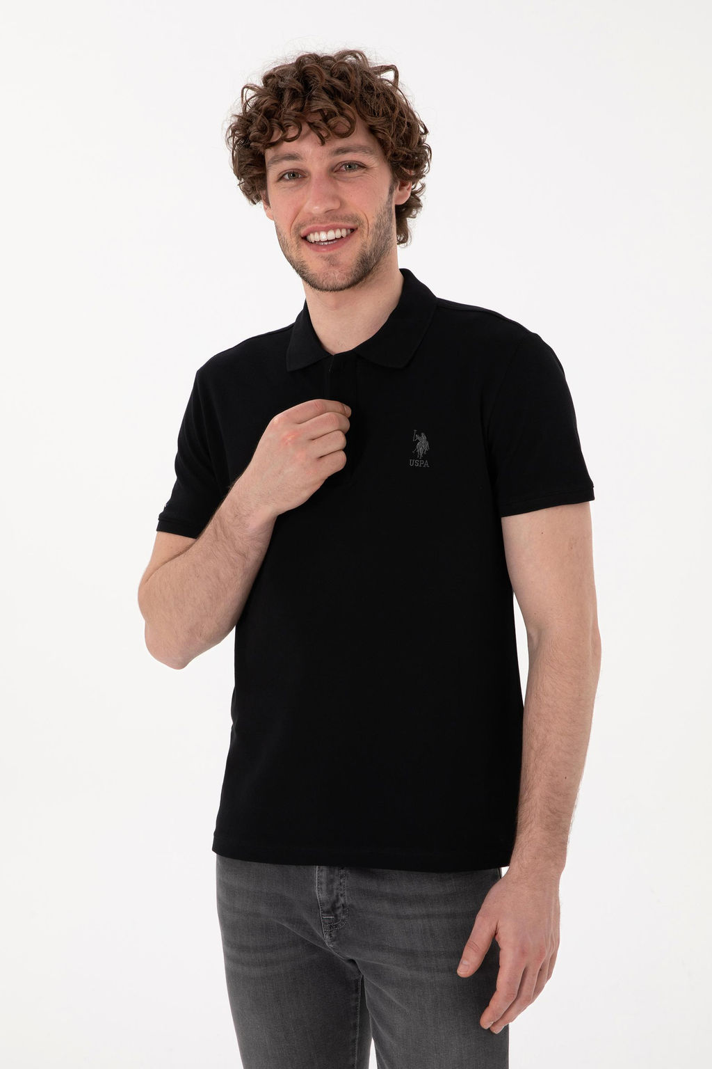 Erkek Slim Fit Polo Yaka A__k Mavi Basic Ti__rt Sepette S_rpriz _ndirim - U.s. polo assn фото 3