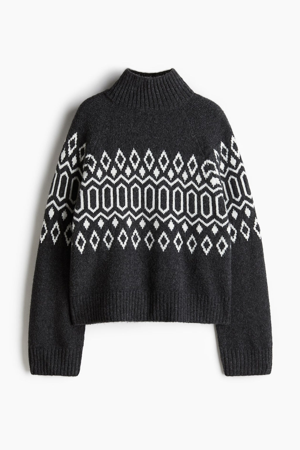 Jersey en punto jacquard con cuello perkins - H&m фото 5
