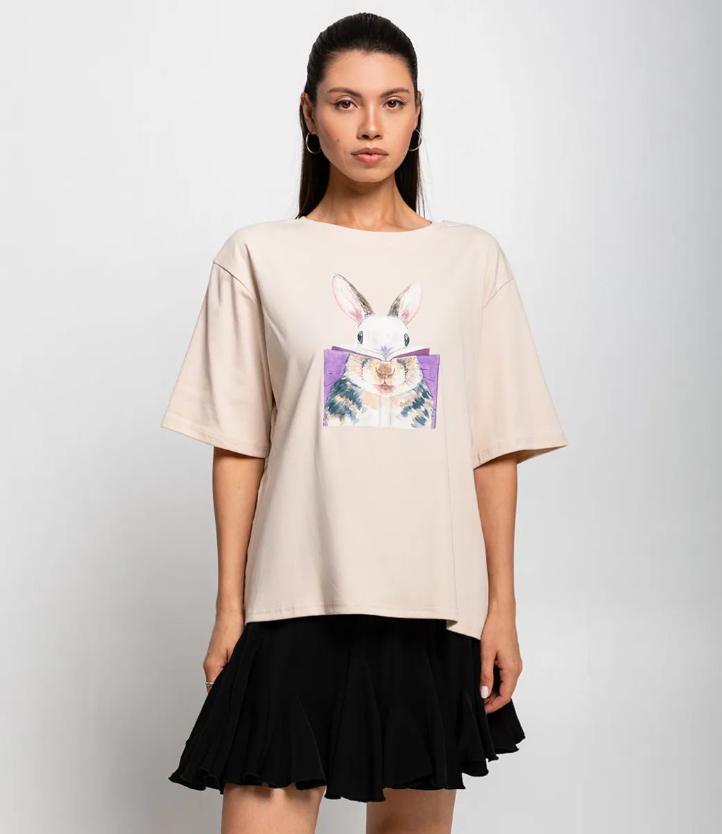 Футболка #КТ8130, светло-бежевый