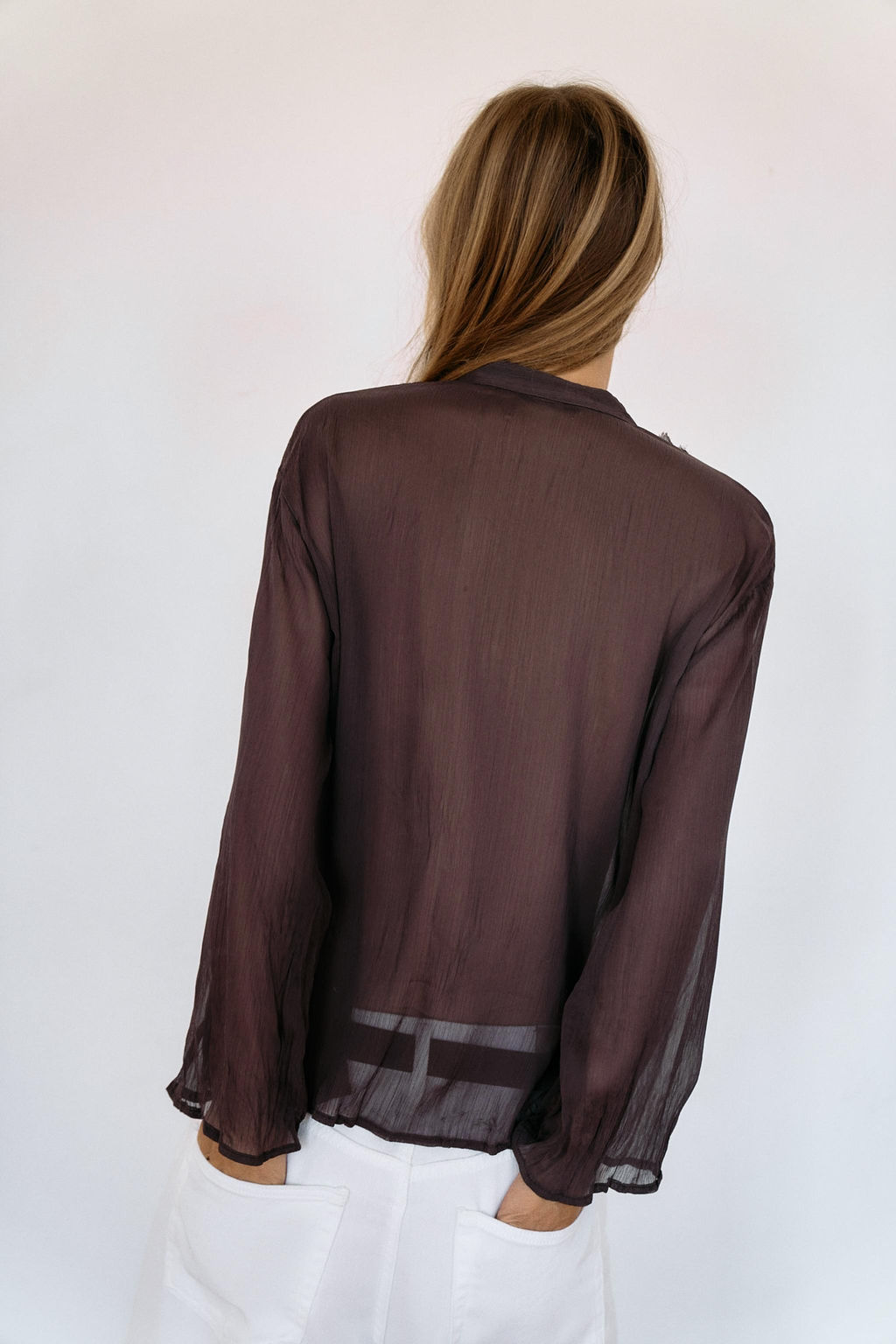 BLUSA VOLANTES / Marr?n oscuro - Zara фото 12